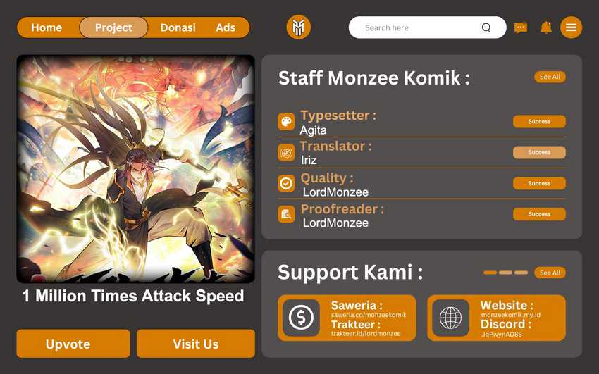1 Million Times Attack Speed Chapter 25 Bahasa Indonesia