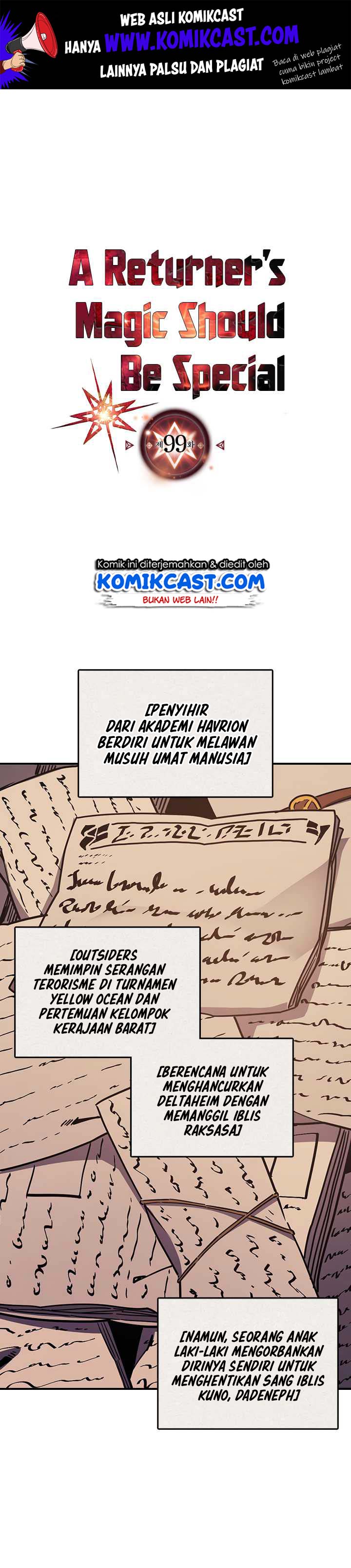A Returner’s Magic Should Be Special Chapter 99 Bahasa Indonesia