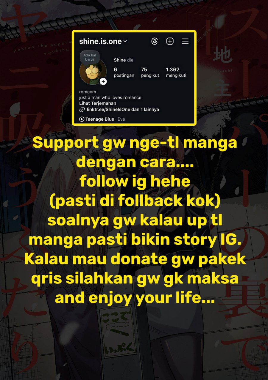 A Story About Smoking at the Back of the Supermarket (Super no Ura de Yani Suu Futari) Chapter 31 Bahasa Indonesia