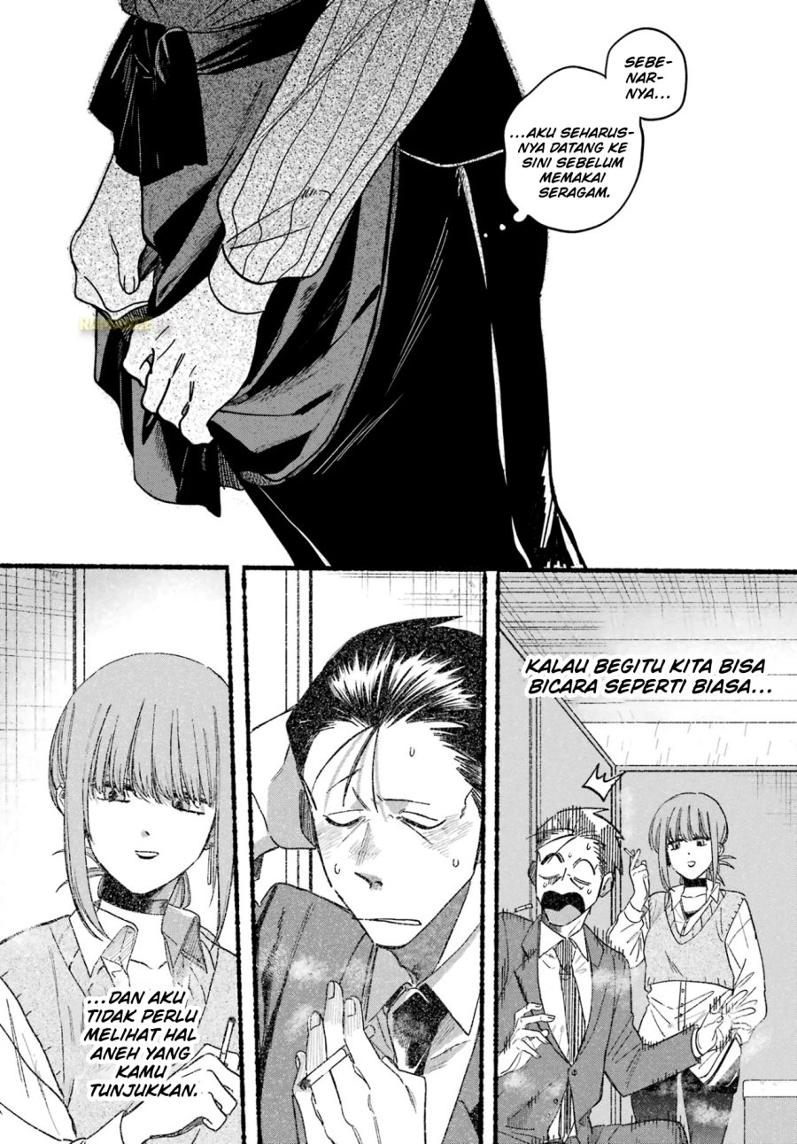 A Story About Smoking at the Back of the Supermarket (Super no Ura de Yani Suu Futari) Chapter 37 Bahasa Indonesia