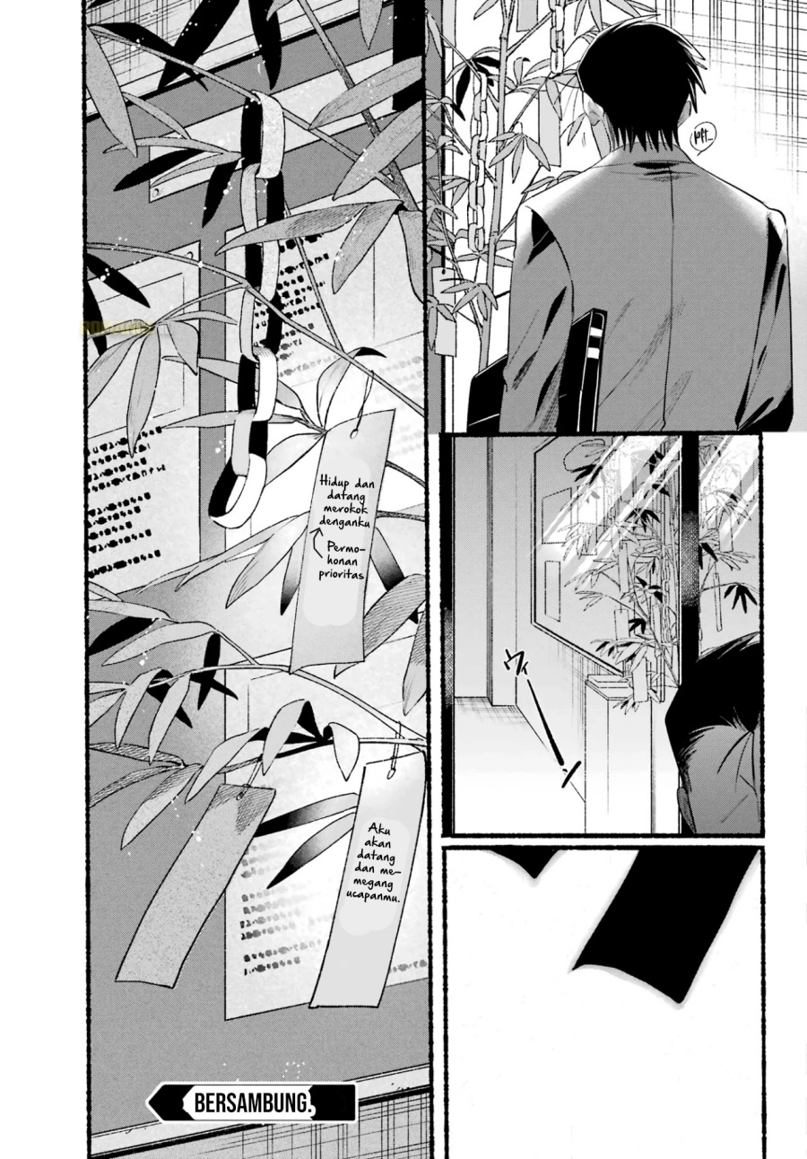 A Story About Smoking at the Back of the Supermarket (Super no Ura de Yani Suu Futari) Chapter 40 Bahasa Indonesia