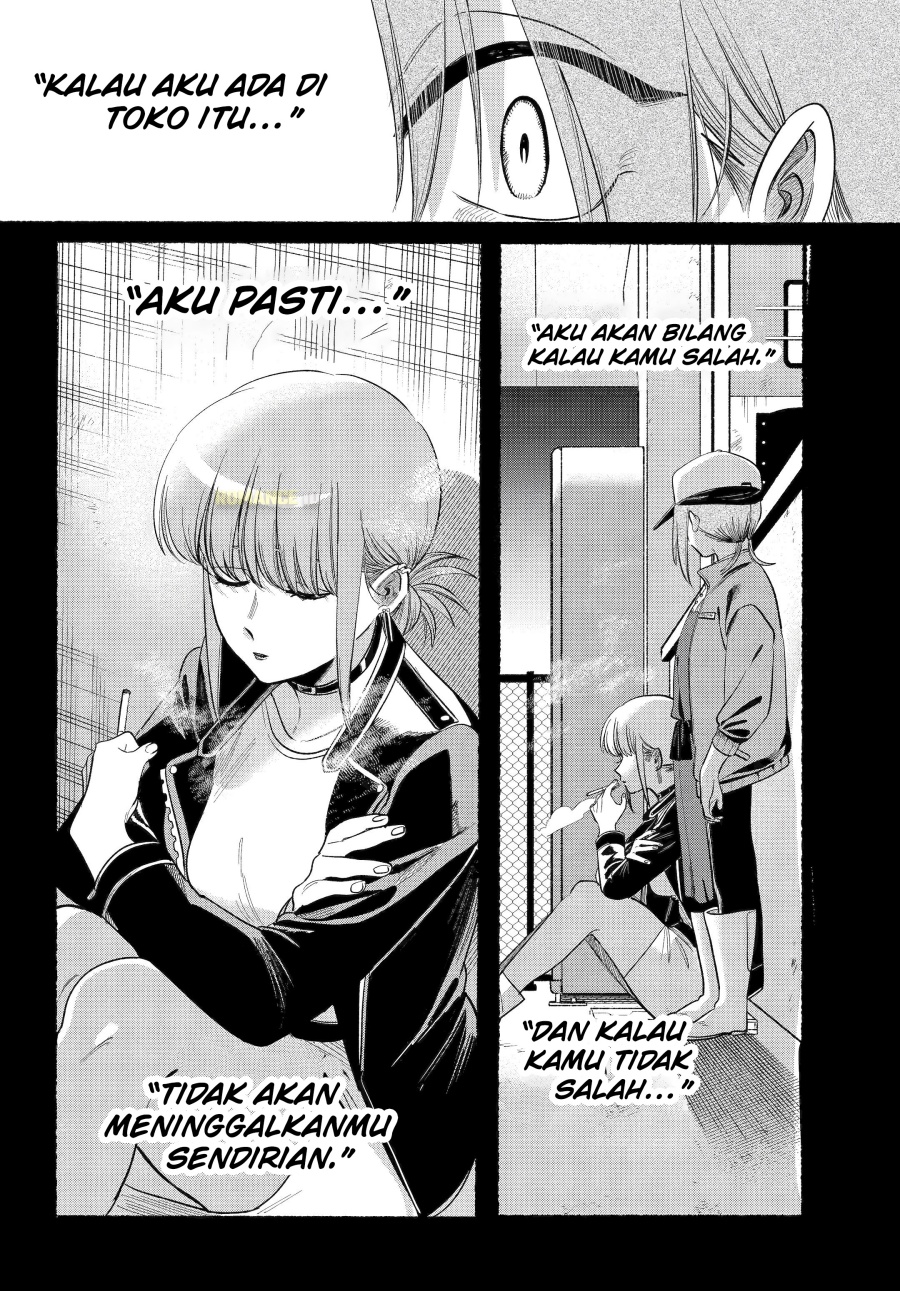 A Story About Smoking at the Back of the Supermarket (Super no Ura de Yani Suu Futari) Chapter 44 Bahasa Indonesia