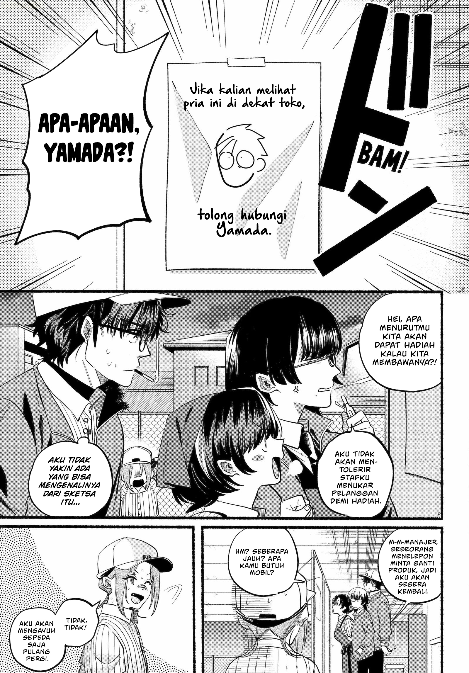 A Story About Smoking at the Back of the Supermarket (Super no Ura de Yani Suu Futari) Chapter 45 Bahasa Indonesia