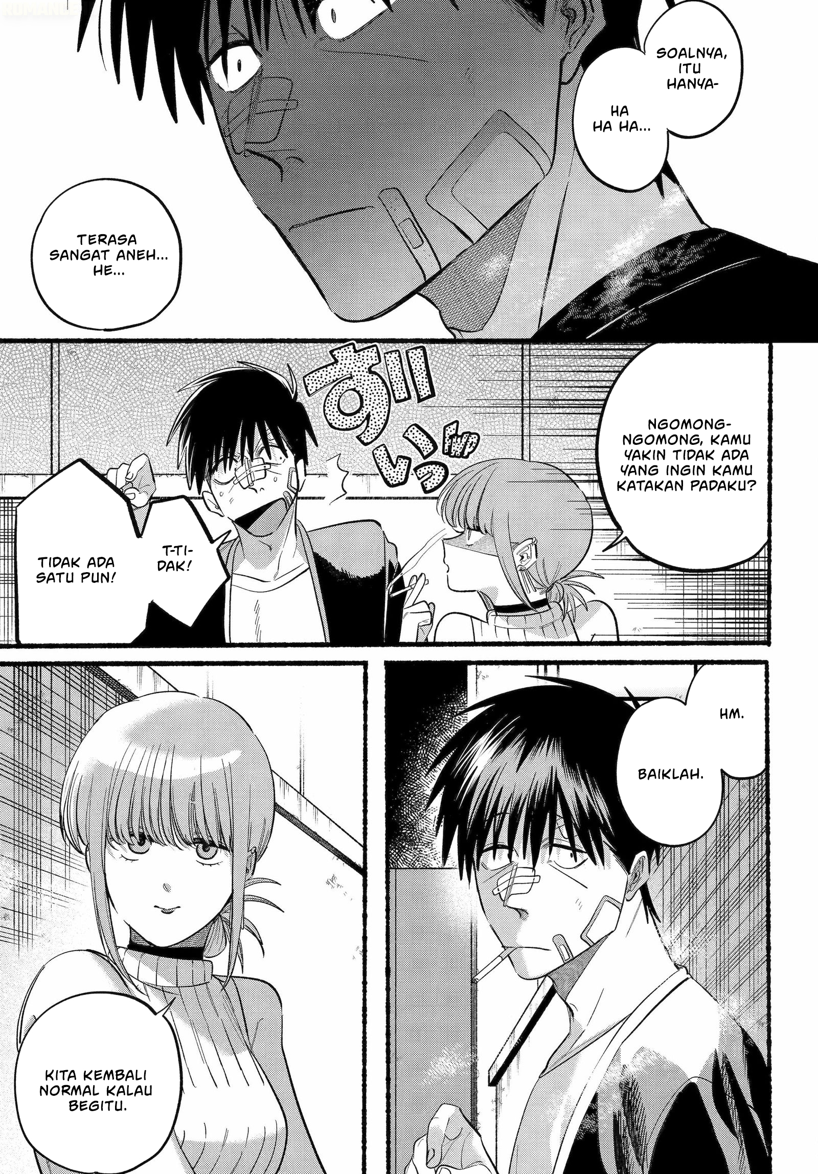 A Story About Smoking at the Back of the Supermarket (Super no Ura de Yani Suu Futari) Chapter 45 Bahasa Indonesia