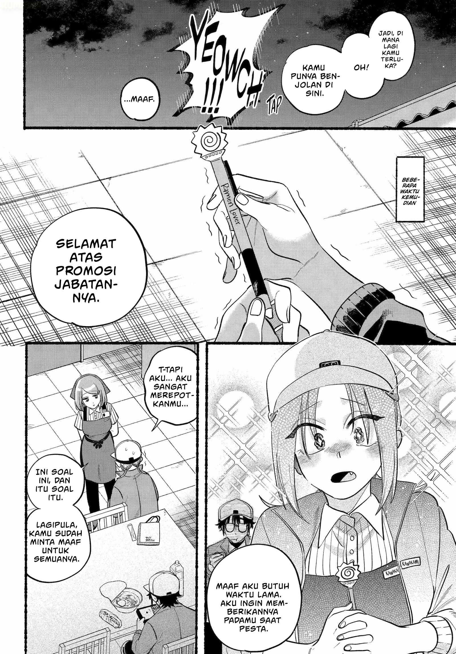 A Story About Smoking at the Back of the Supermarket (Super no Ura de Yani Suu Futari) Chapter 45 Bahasa Indonesia