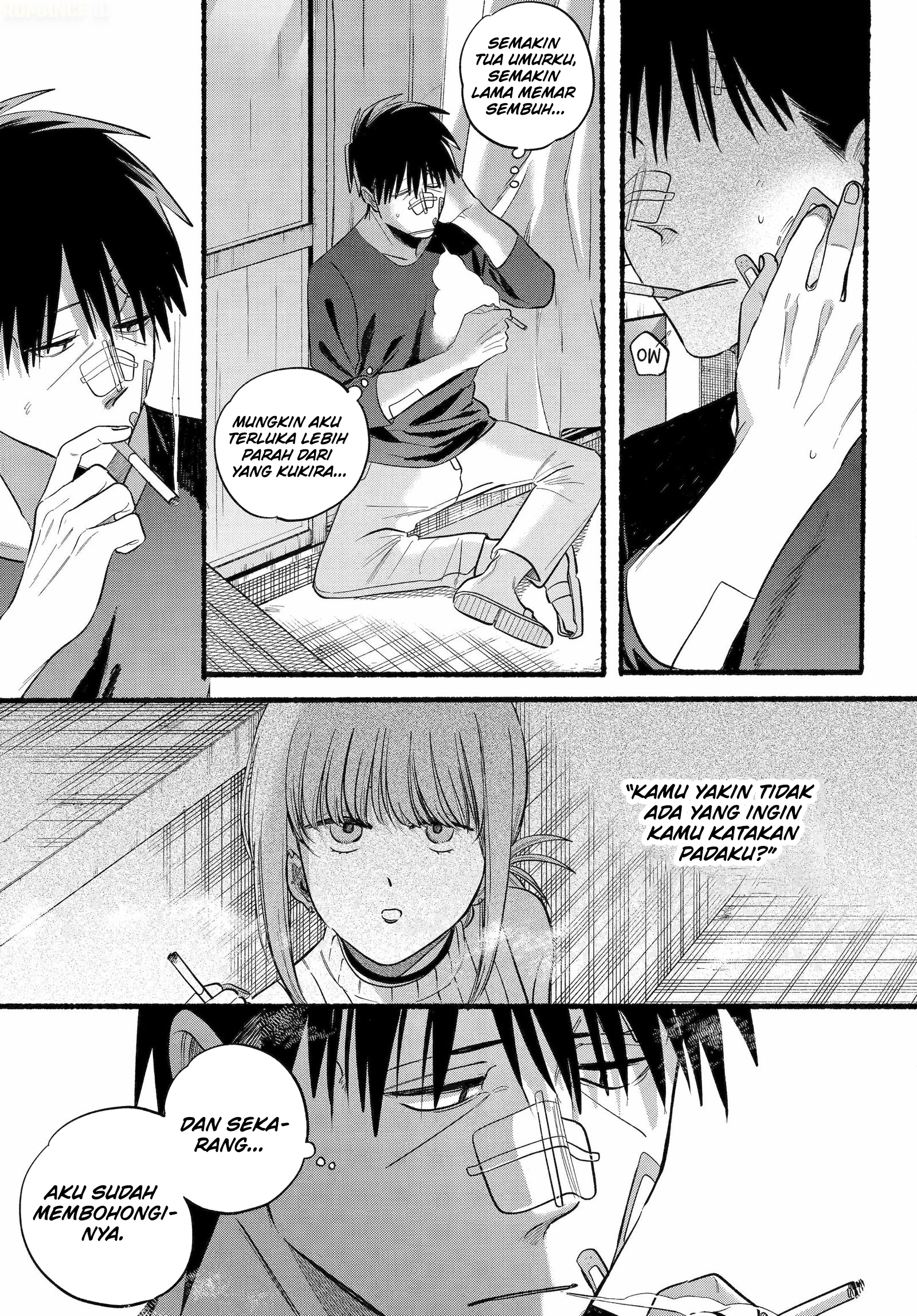 A Story About Smoking at the Back of the Supermarket (Super no Ura de Yani Suu Futari) Chapter 45 Bahasa Indonesia