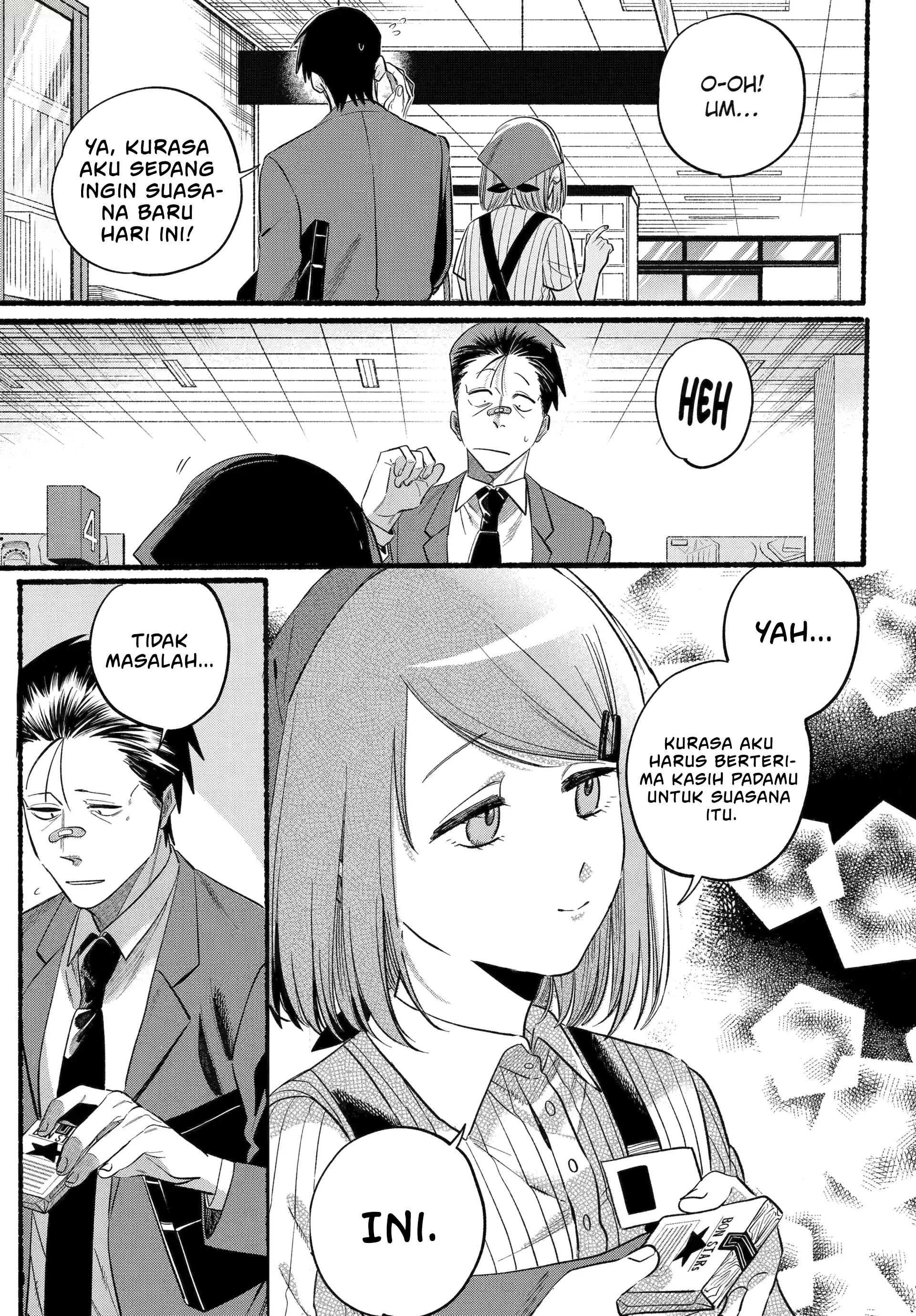 A Story About Smoking at the Back of the Supermarket (Super no Ura de Yani Suu Futari) Chapter 46 Bahasa Indonesia
