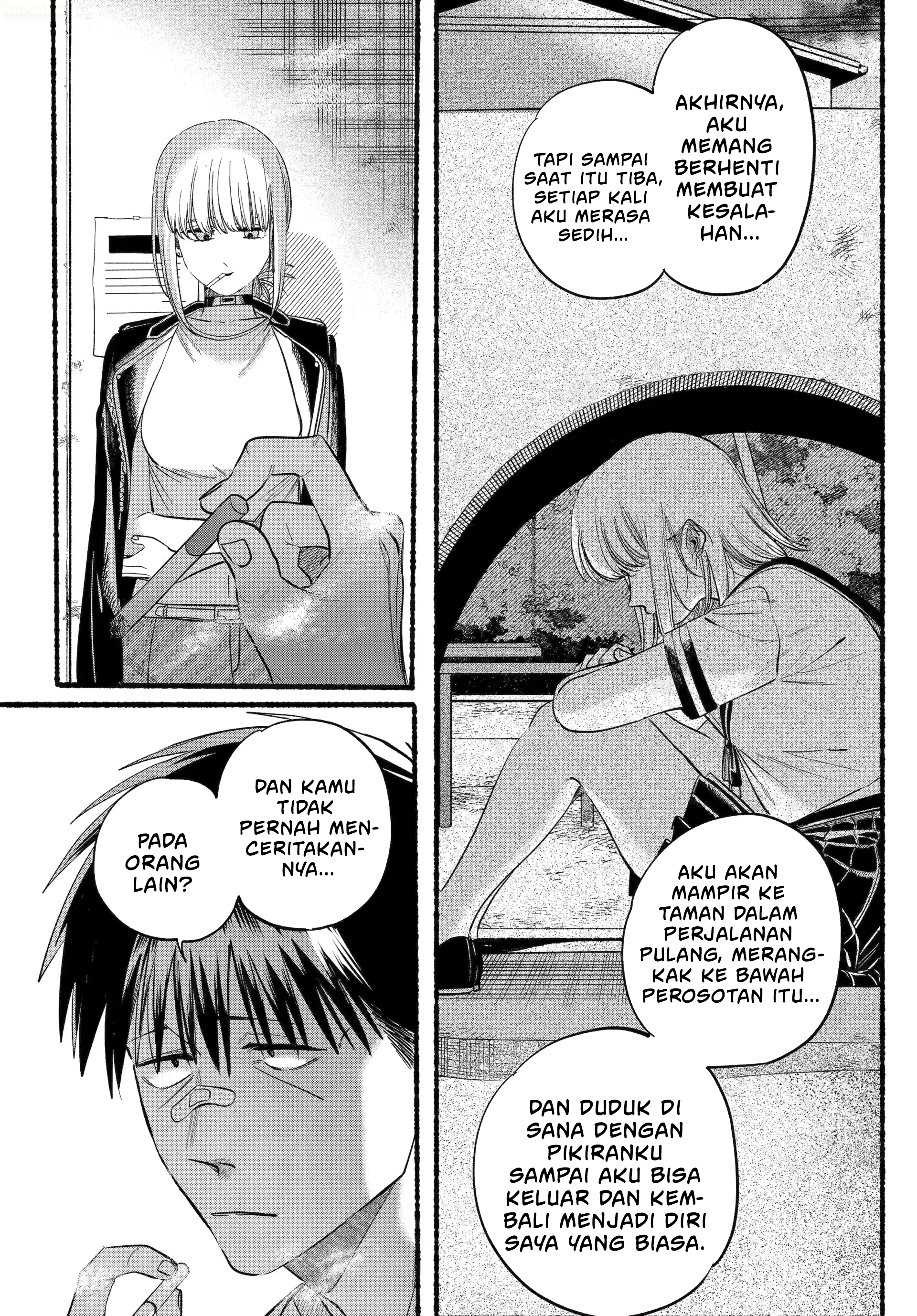 A Story About Smoking at the Back of the Supermarket (Super no Ura de Yani Suu Futari) Chapter 46 Bahasa Indonesia