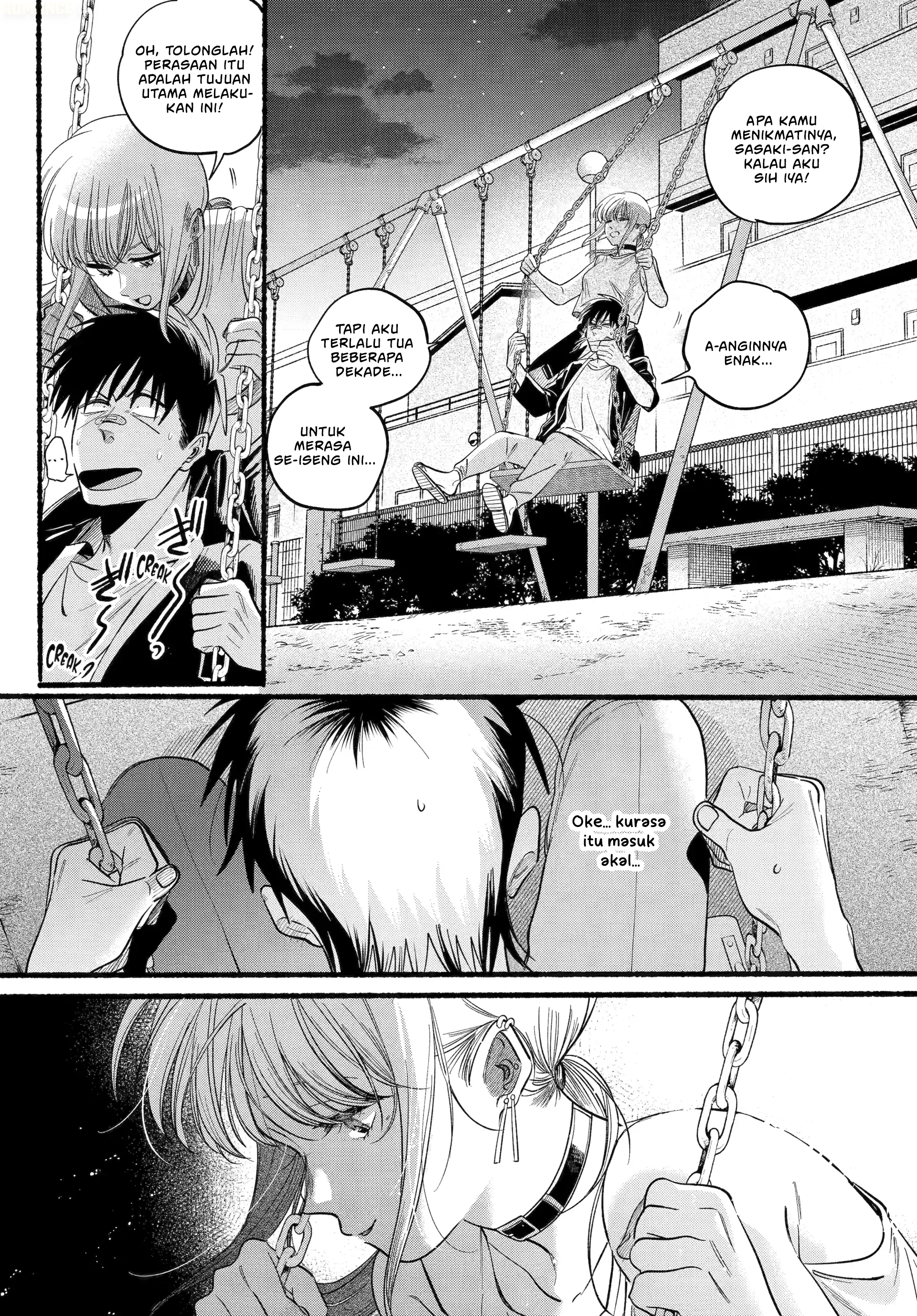 A Story About Smoking at the Back of the Supermarket (Super no Ura de Yani Suu Futari) Chapter 46 Bahasa Indonesia