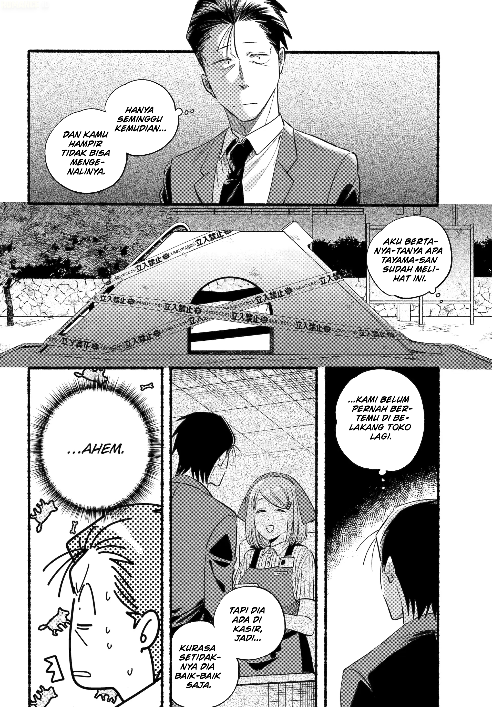 A Story About Smoking at the Back of the Supermarket (Super no Ura de Yani Suu Futari) Chapter 47 Bahasa Indonesia