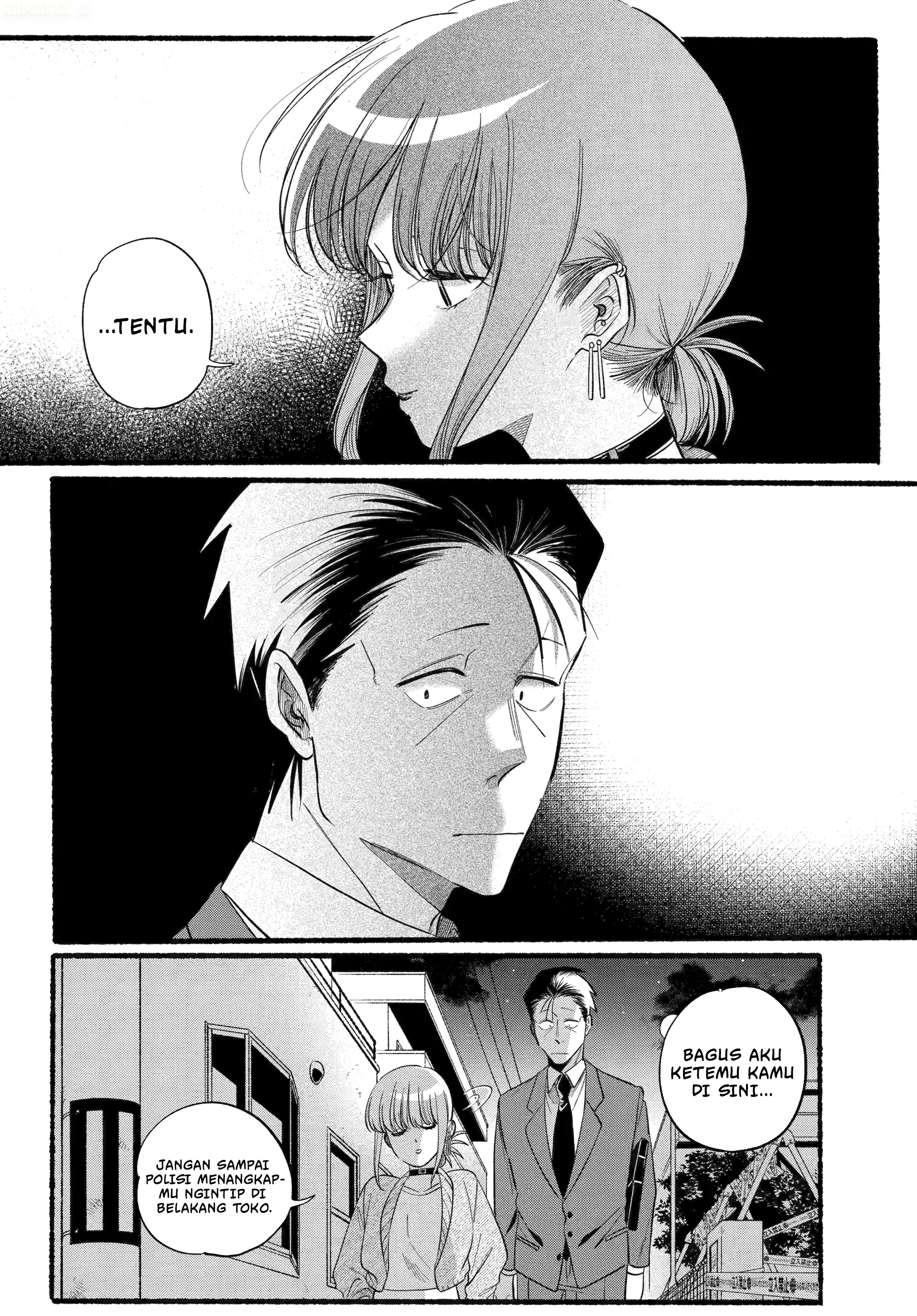 A Story About Smoking at the Back of the Supermarket (Super no Ura de Yani Suu Futari) Chapter 47 Bahasa Indonesia