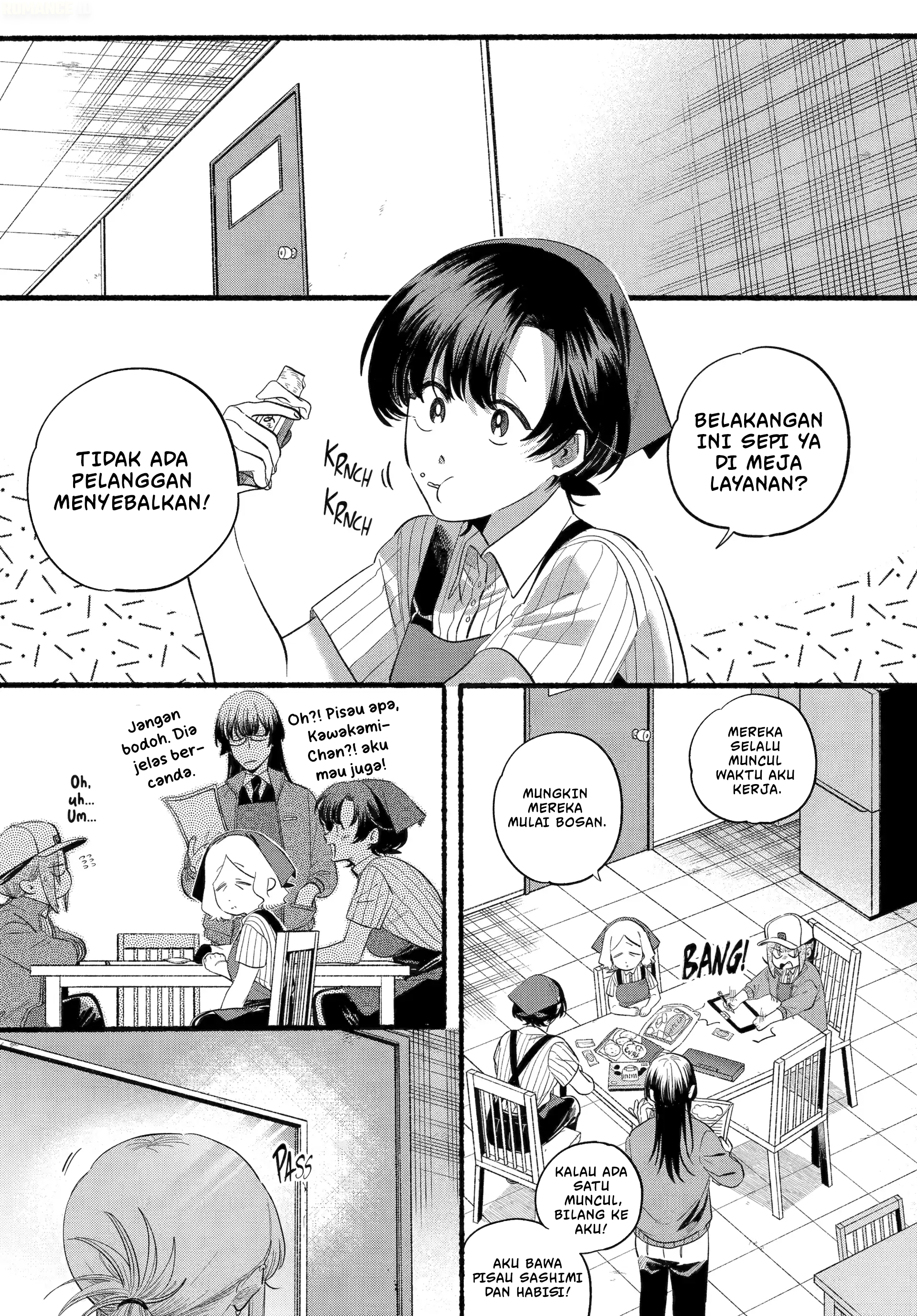 A Story About Smoking at the Back of the Supermarket (Super no Ura de Yani Suu Futari) Chapter 47 Bahasa Indonesia