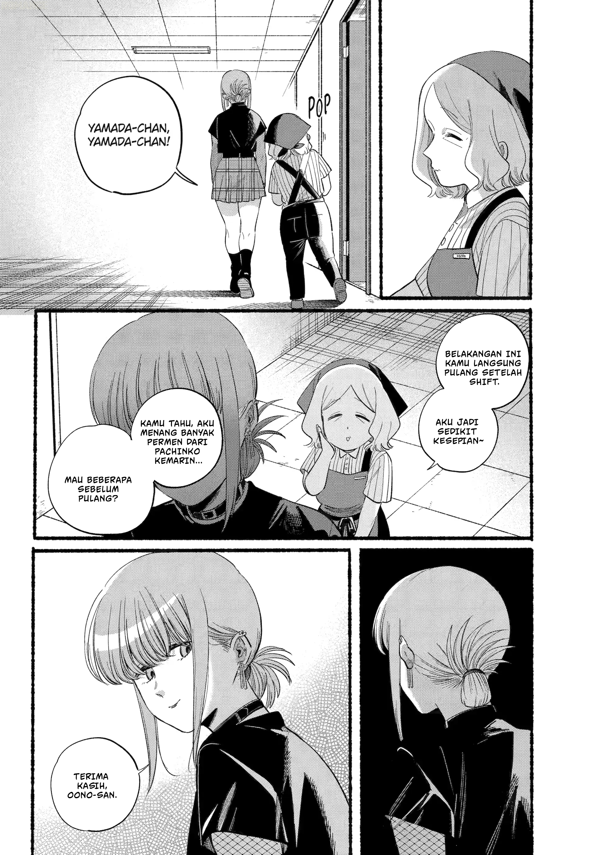 A Story About Smoking at the Back of the Supermarket (Super no Ura de Yani Suu Futari) Chapter 47 Bahasa Indonesia