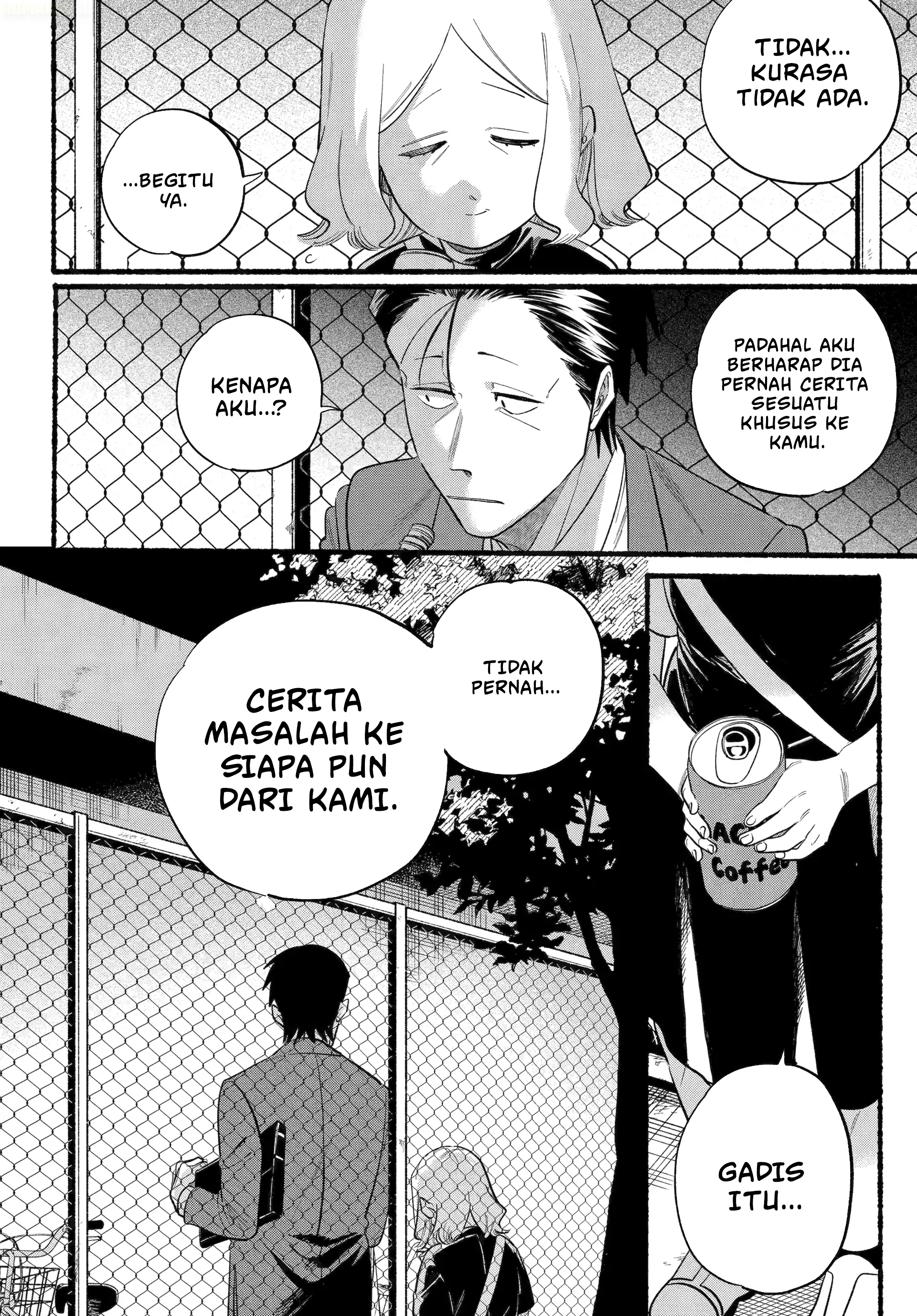 A Story About Smoking at the Back of the Supermarket (Super no Ura de Yani Suu Futari) Chapter 47 Bahasa Indonesia