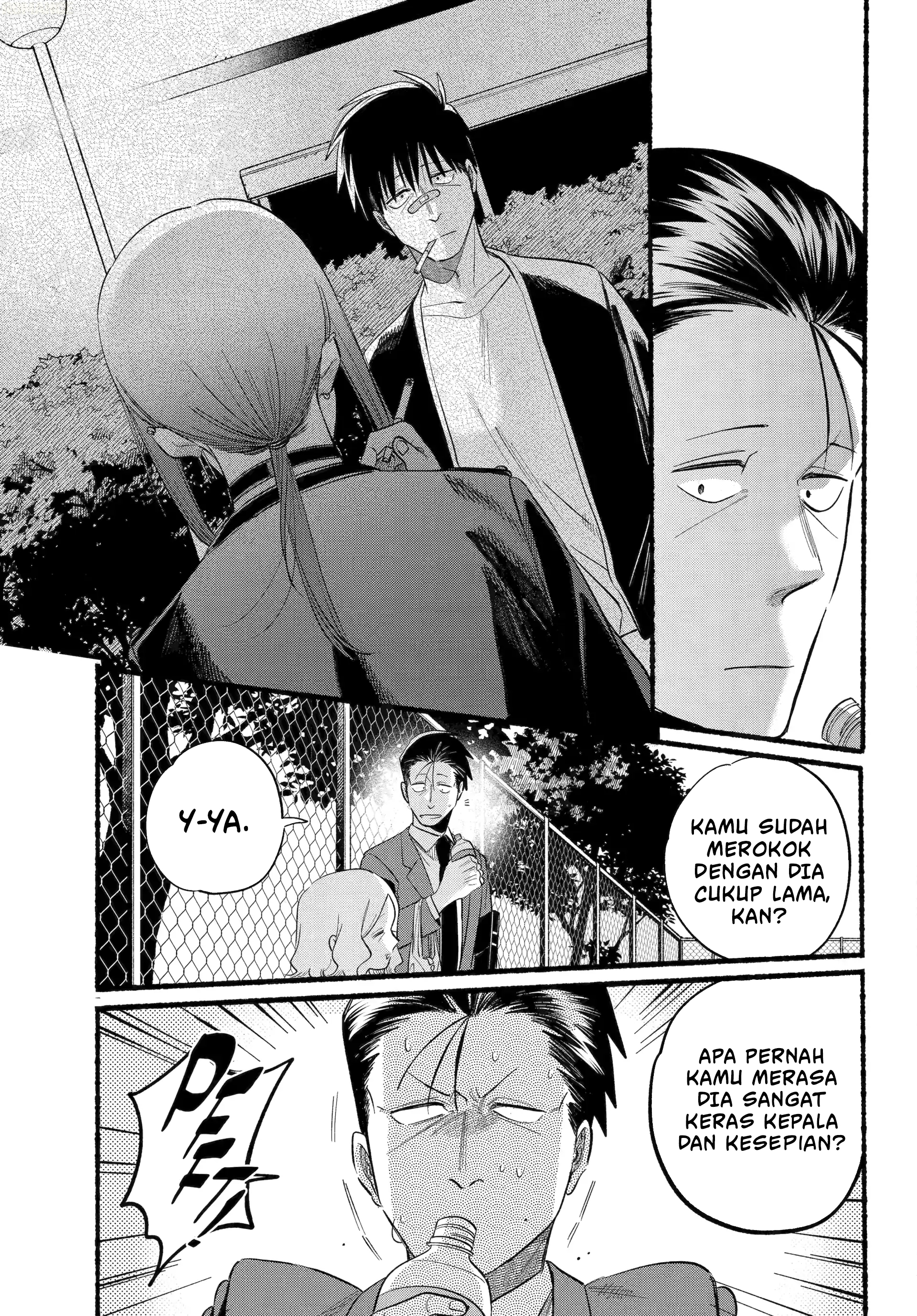 A Story About Smoking at the Back of the Supermarket (Super no Ura de Yani Suu Futari) Chapter 47 Bahasa Indonesia