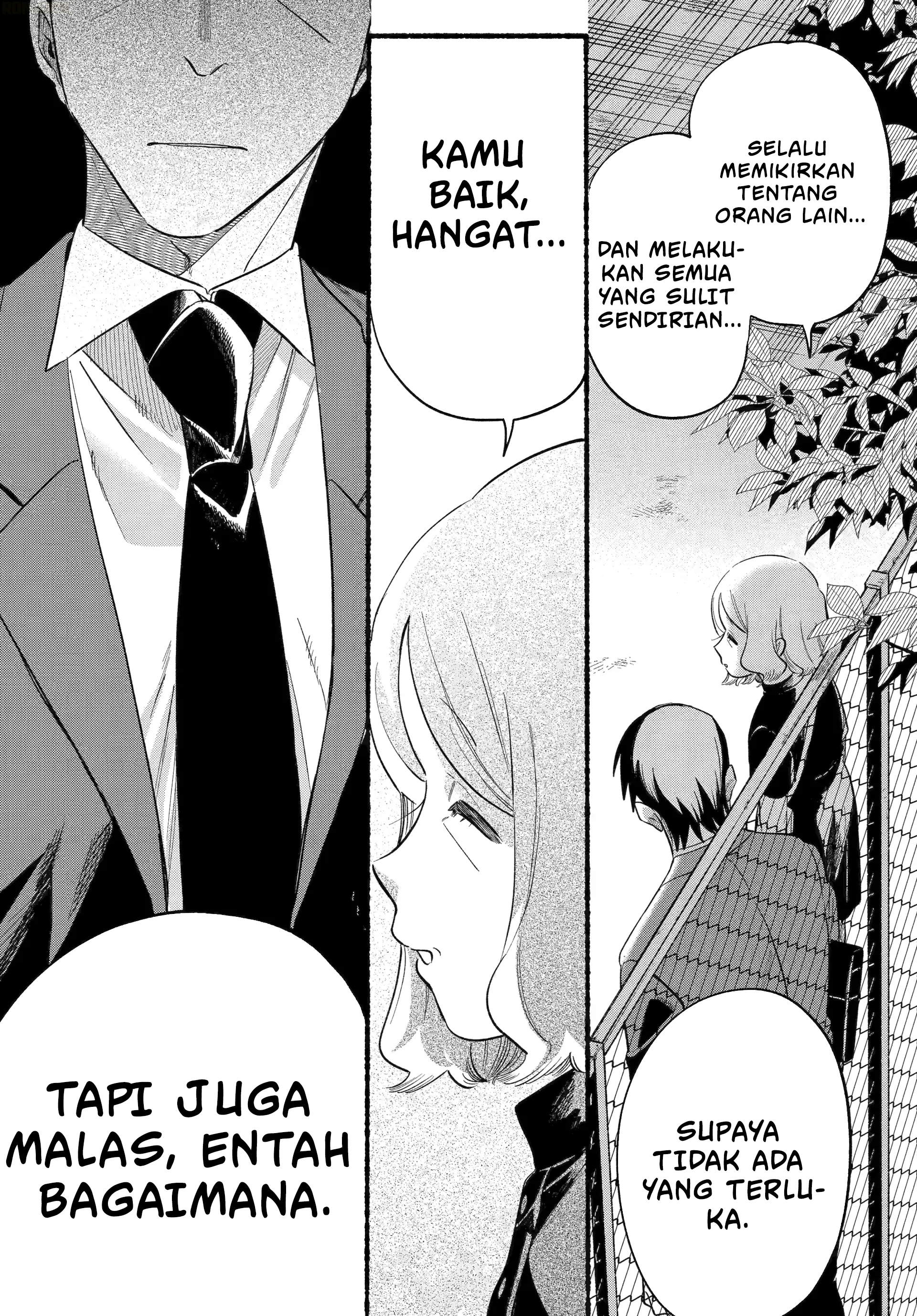 A Story About Smoking at the Back of the Supermarket (Super no Ura de Yani Suu Futari) Chapter 47 Bahasa Indonesia