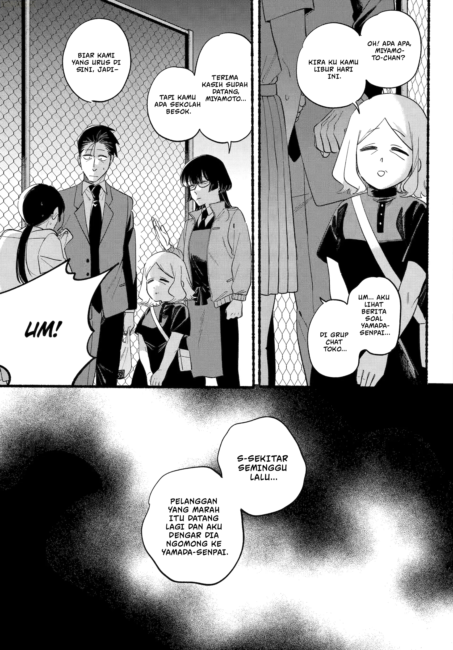 A Story About Smoking at the Back of the Supermarket (Super no Ura de Yani Suu Futari) Chapter 48 Bahasa Indonesia
