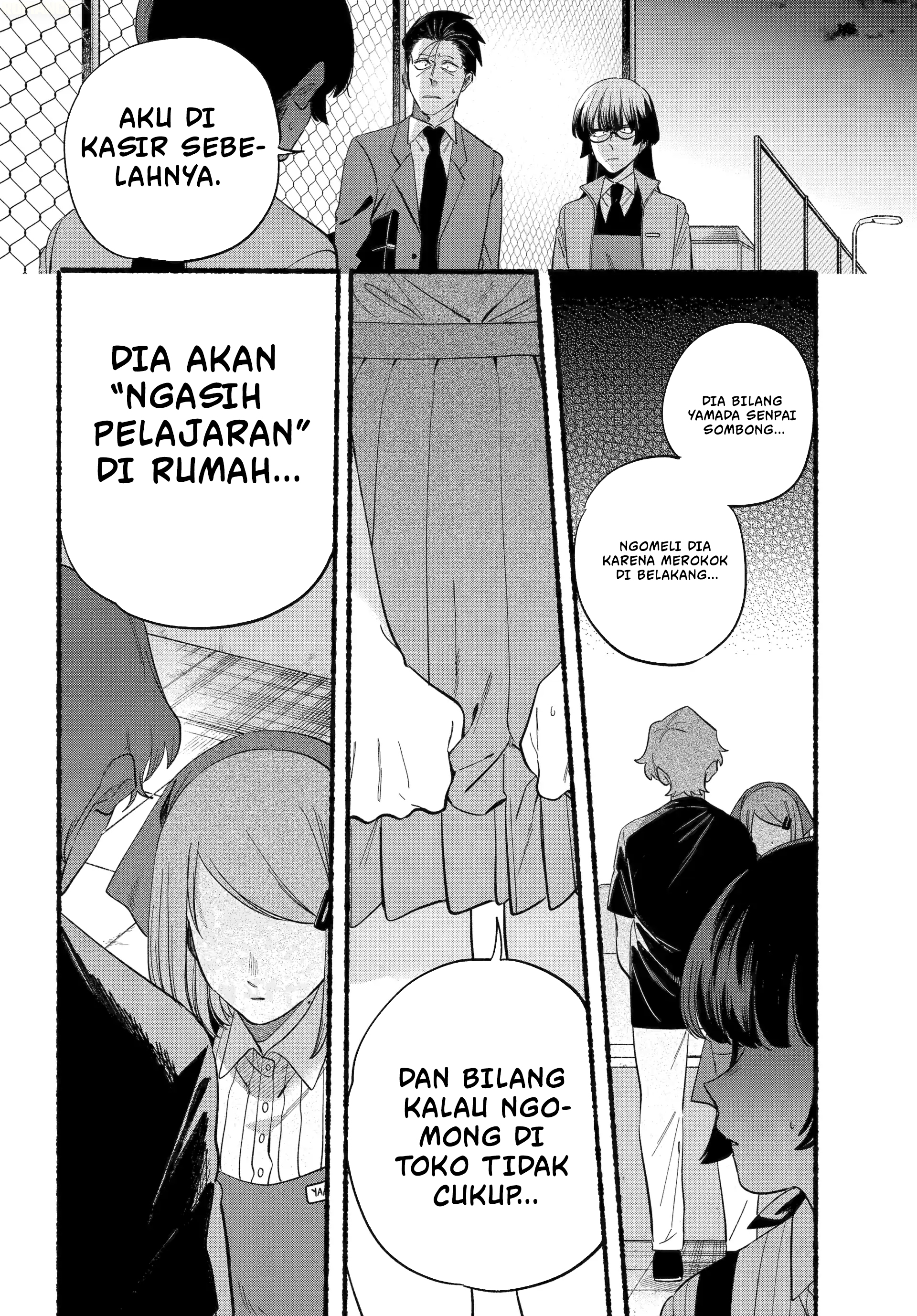 A Story About Smoking at the Back of the Supermarket (Super no Ura de Yani Suu Futari) Chapter 48 Bahasa Indonesia