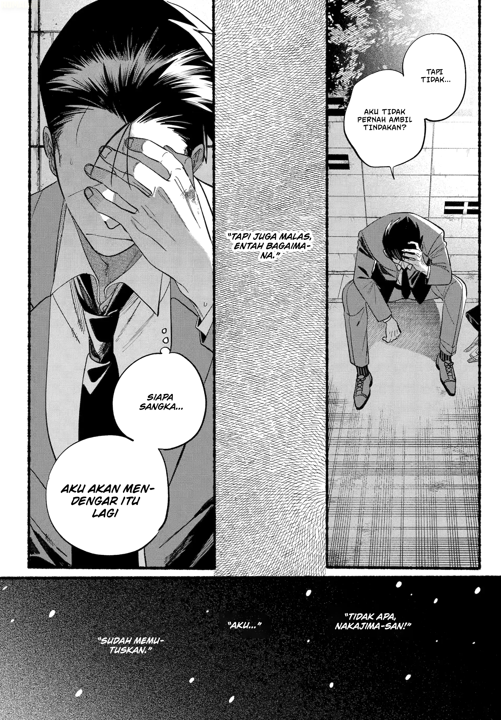 A Story About Smoking at the Back of the Supermarket (Super no Ura de Yani Suu Futari) Chapter 48 Bahasa Indonesia