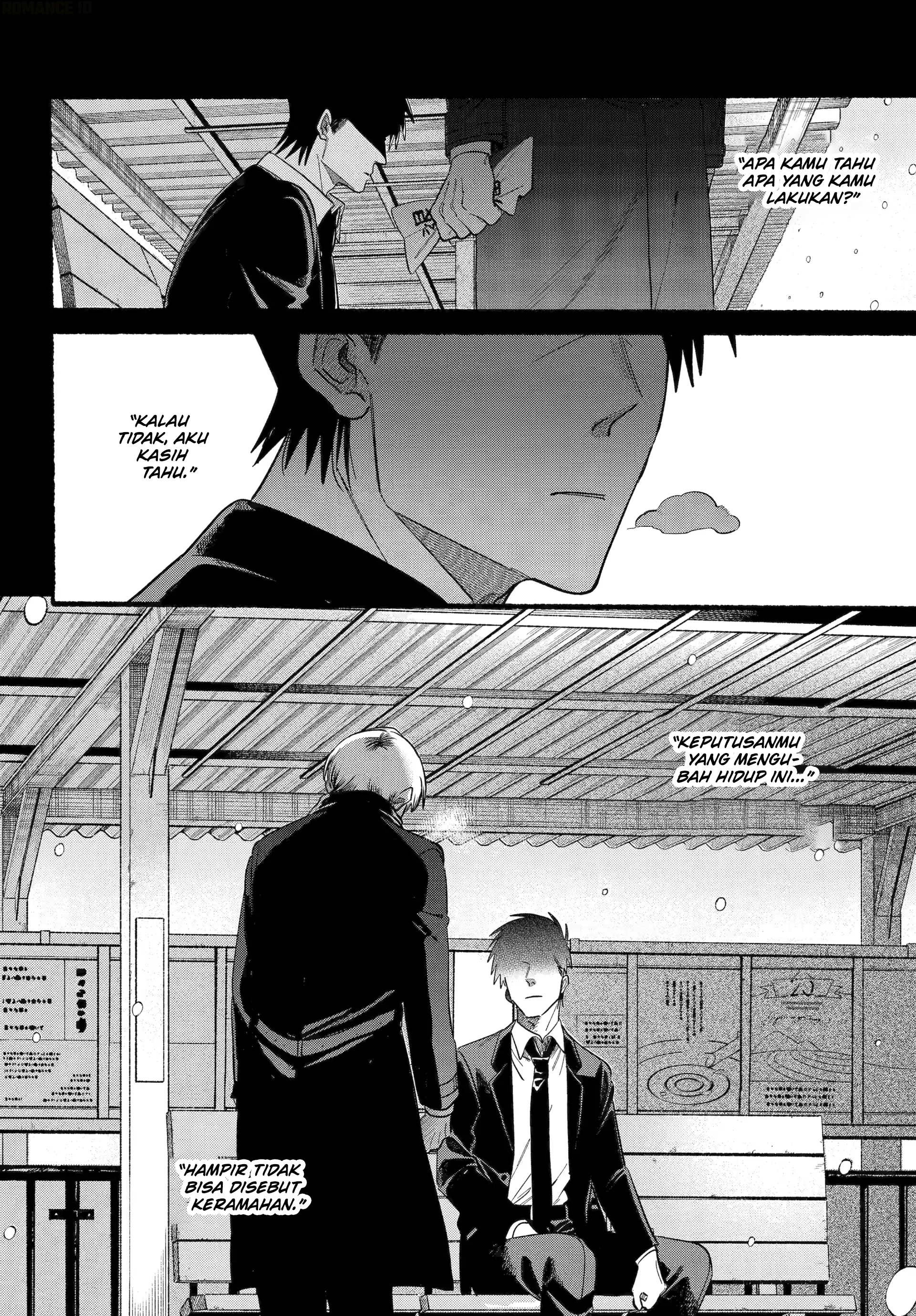 A Story About Smoking at the Back of the Supermarket (Super no Ura de Yani Suu Futari) Chapter 48 Bahasa Indonesia