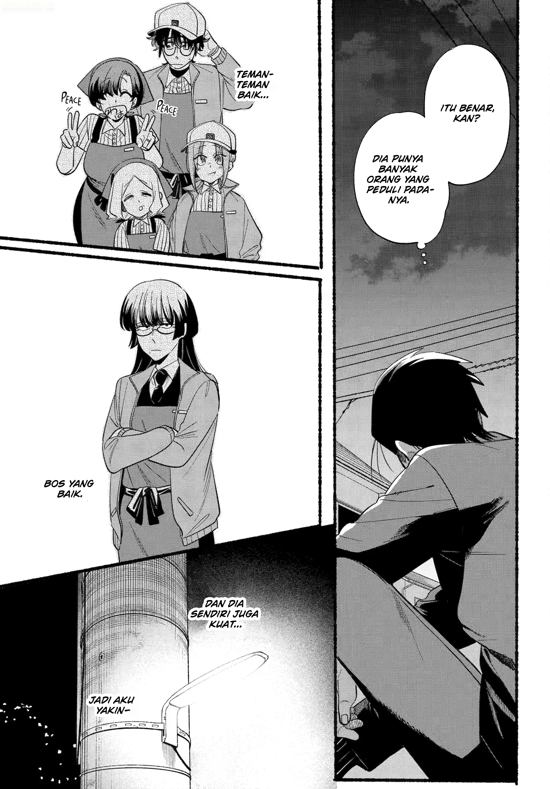A Story About Smoking at the Back of the Supermarket (Super no Ura de Yani Suu Futari) Chapter 48 Bahasa Indonesia