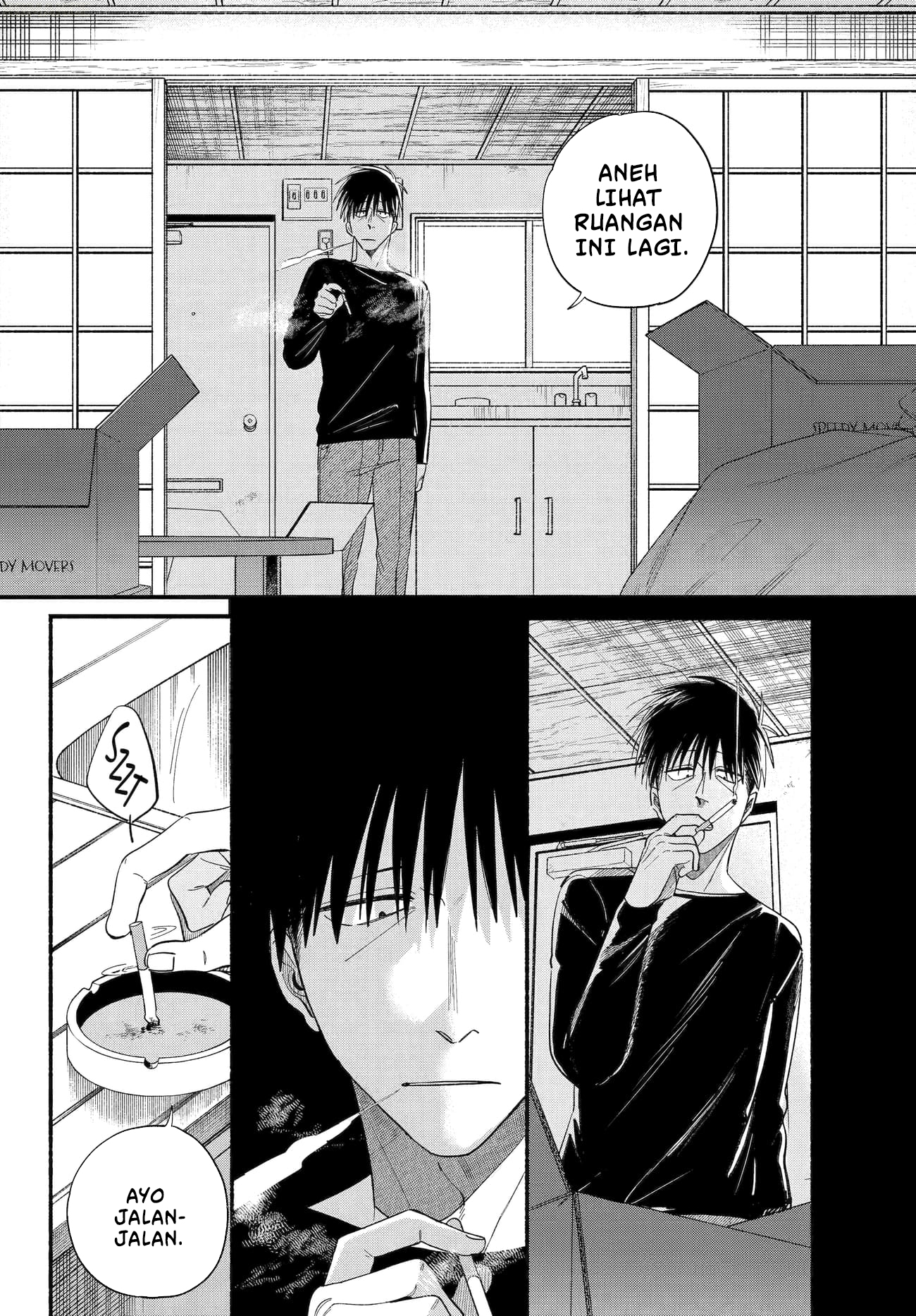 A Story About Smoking at the Back of the Supermarket (Super no Ura de Yani Suu Futari) Chapter 50 Bahasa Indonesia