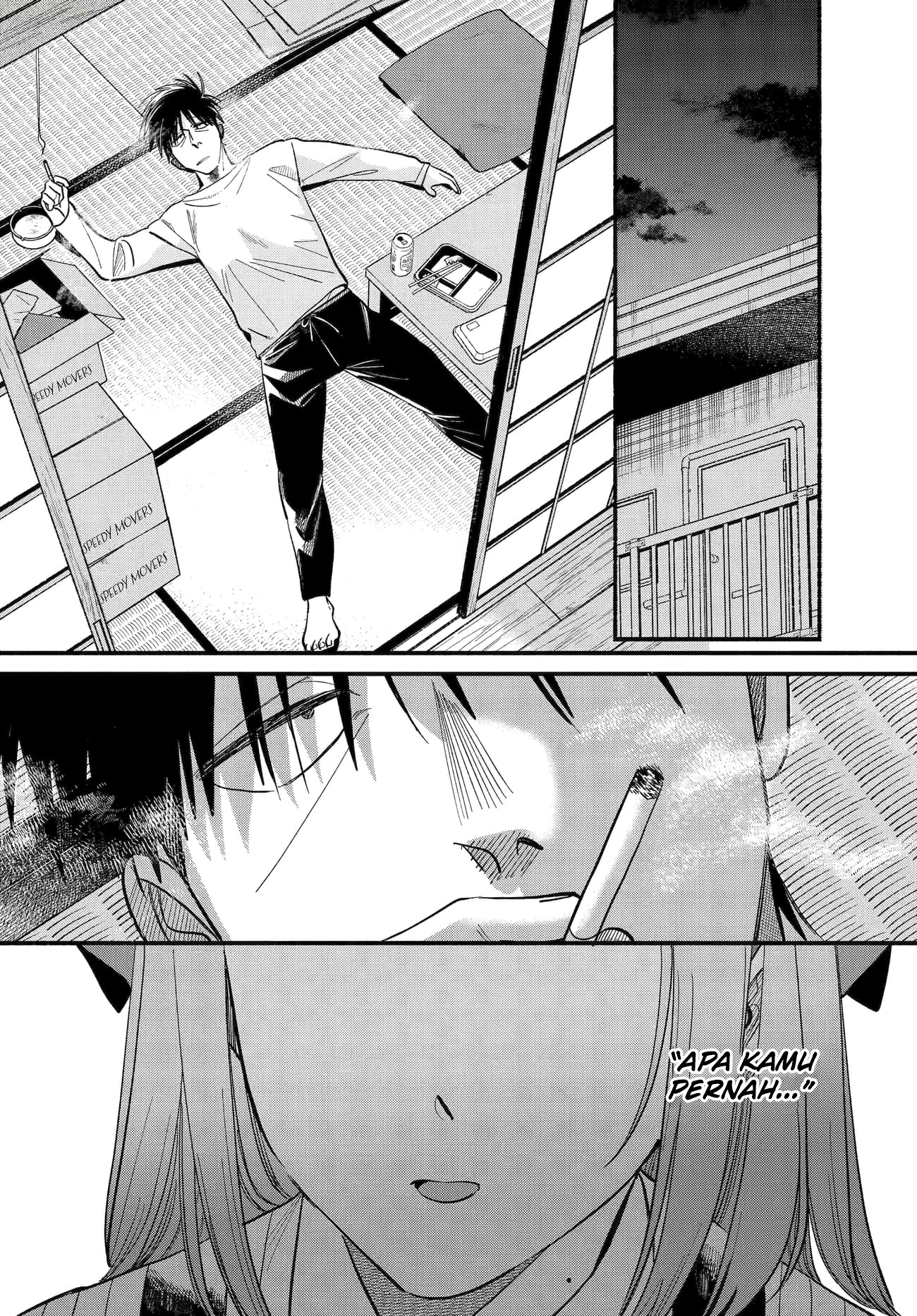 A Story About Smoking at the Back of the Supermarket (Super no Ura de Yani Suu Futari) Chapter 50 Bahasa Indonesia