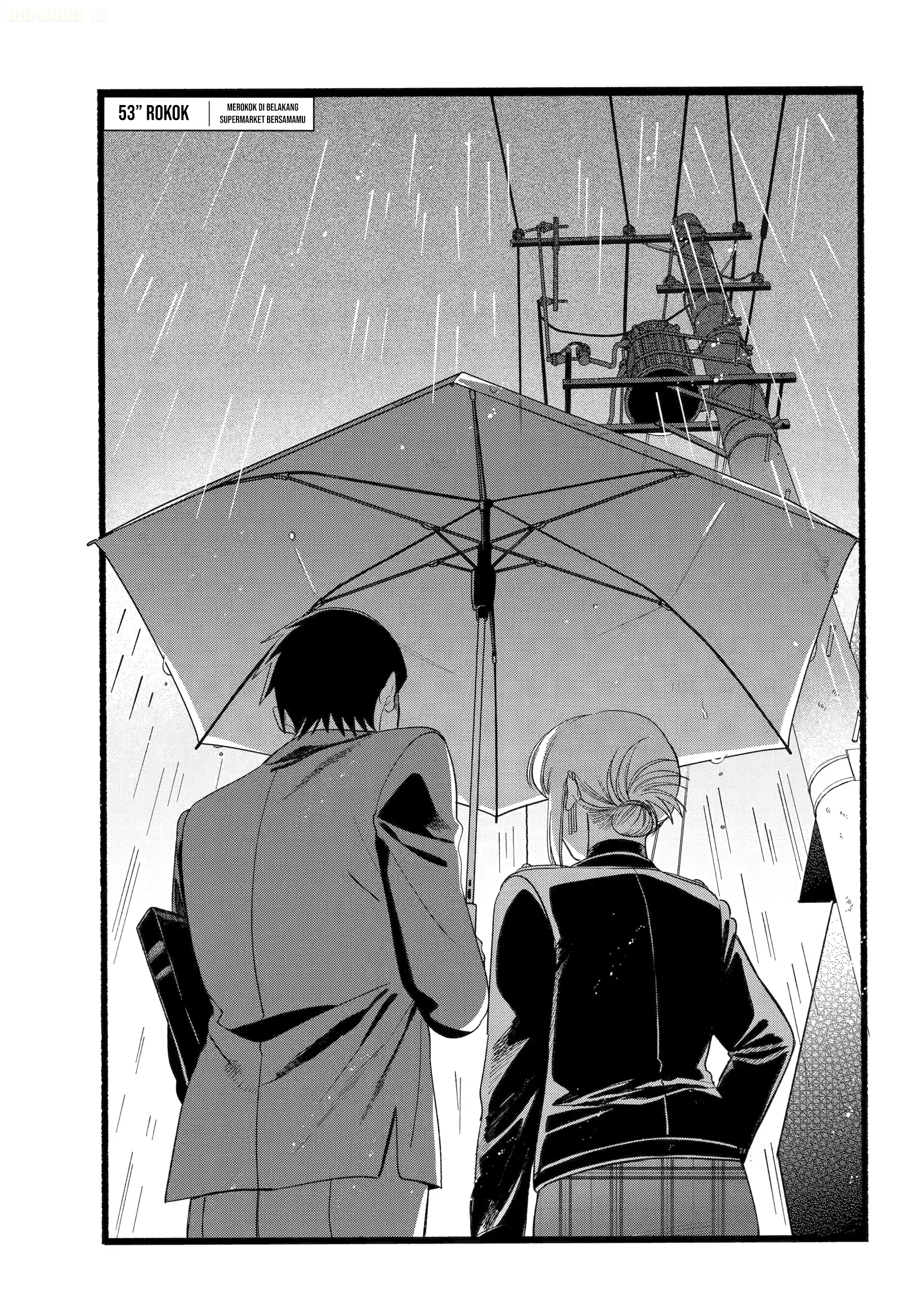 A Story About Smoking at the Back of the Supermarket (Super no Ura de Yani Suu Futari) Chapter 53 Bahasa Indonesia