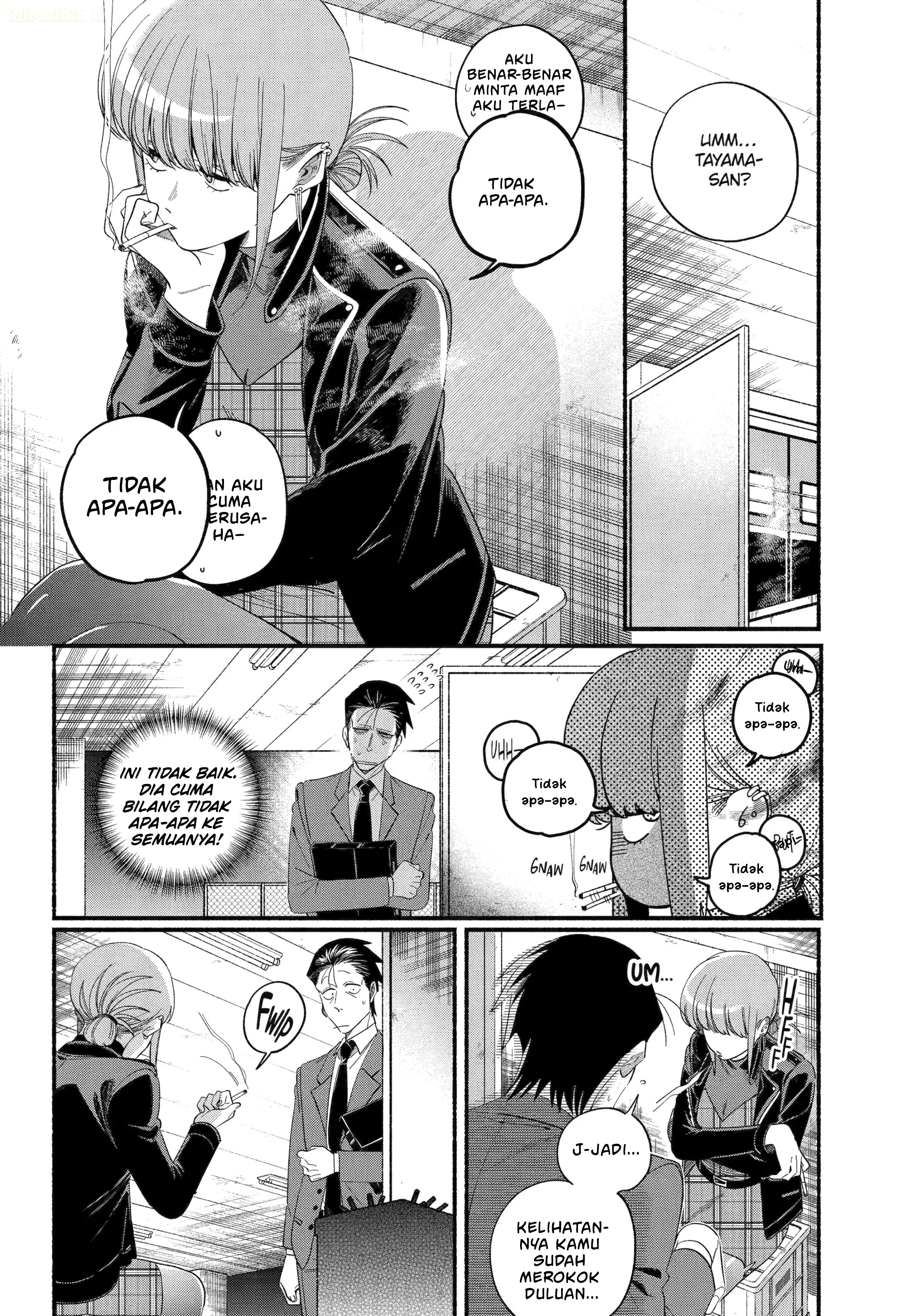 A Story About Smoking at the Back of the Supermarket (Super no Ura de Yani Suu Futari) Chapter 53 Bahasa Indonesia