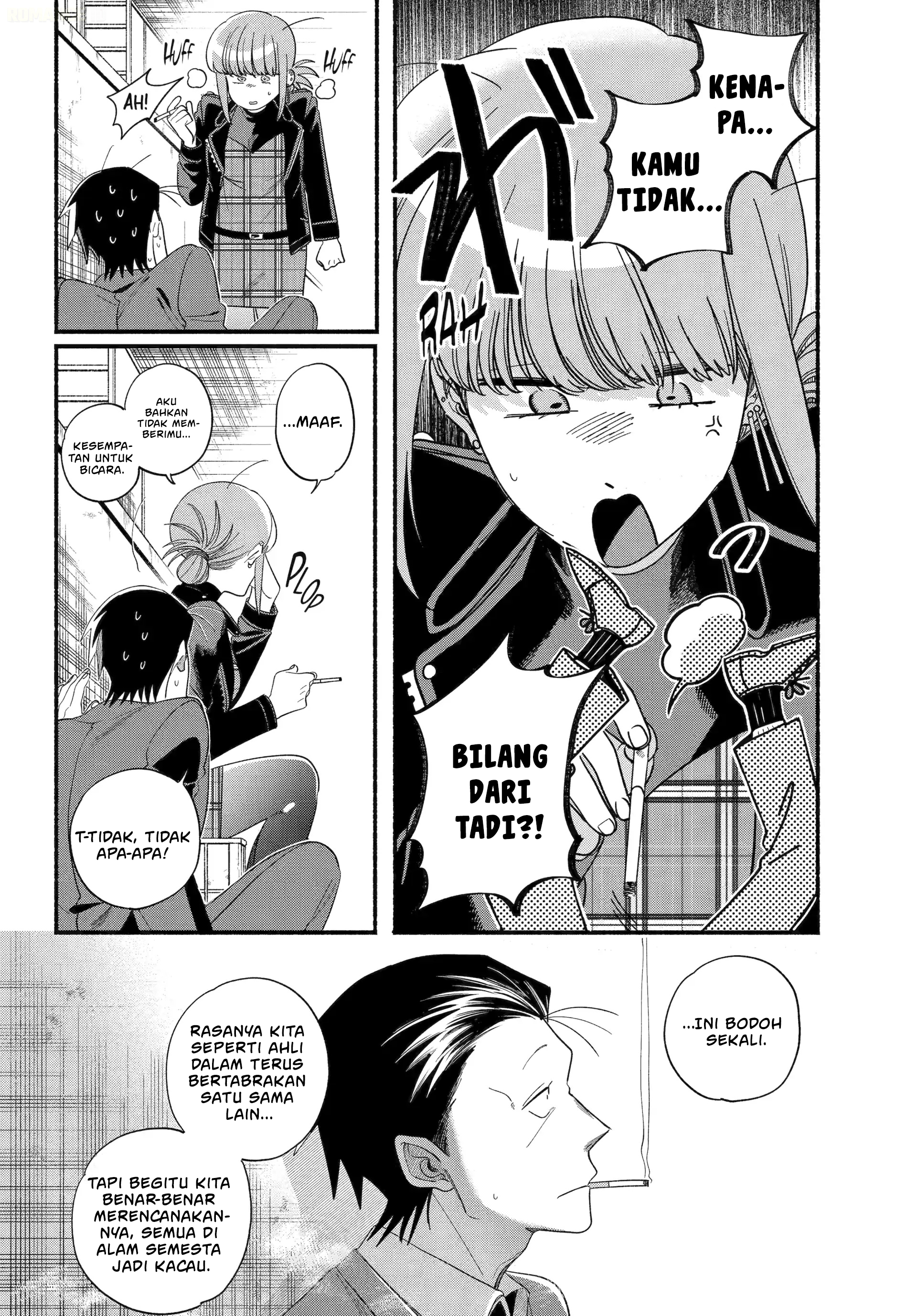A Story About Smoking at the Back of the Supermarket (Super no Ura de Yani Suu Futari) Chapter 53 Bahasa Indonesia