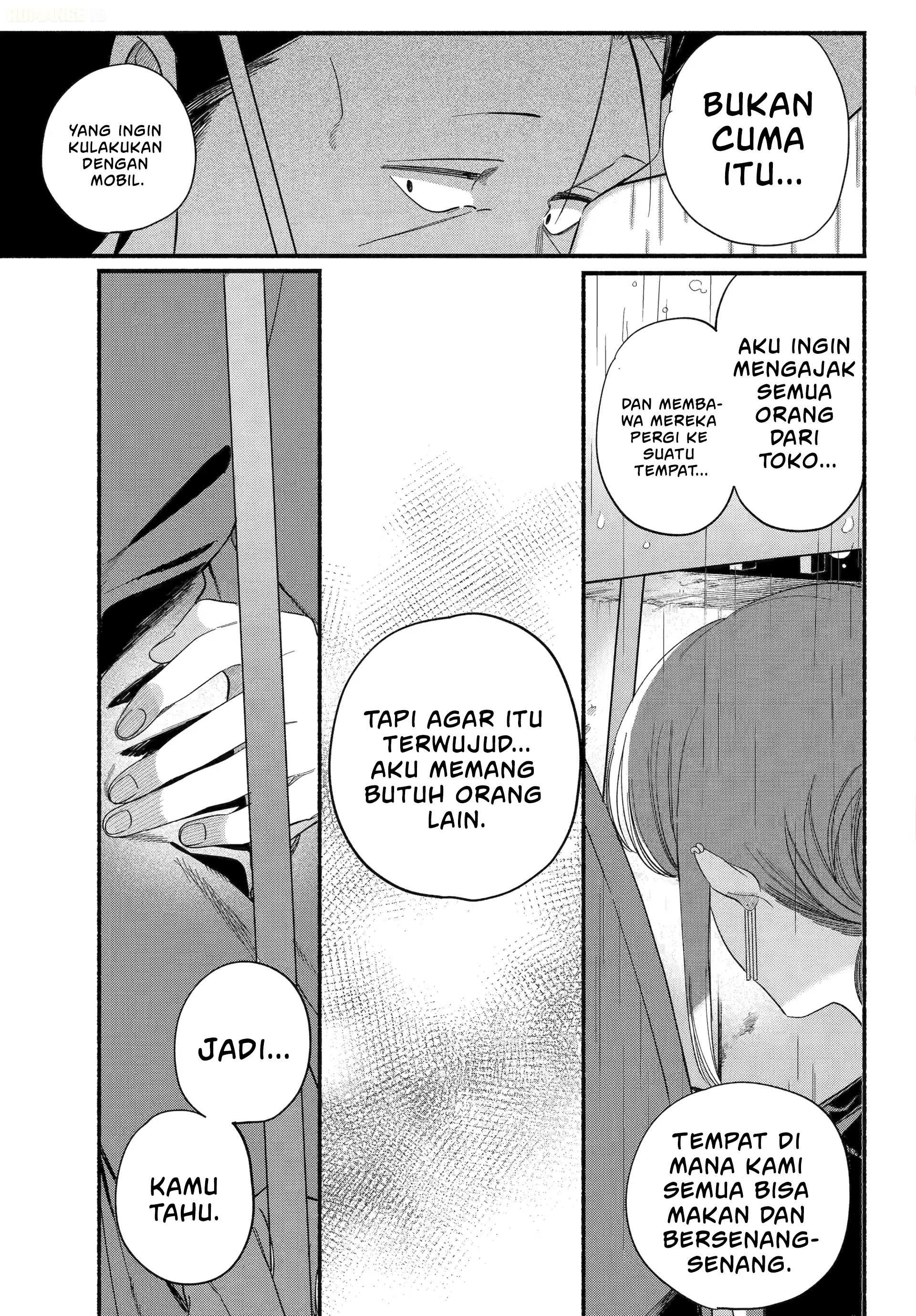 A Story About Smoking at the Back of the Supermarket (Super no Ura de Yani Suu Futari) Chapter 53 Bahasa Indonesia