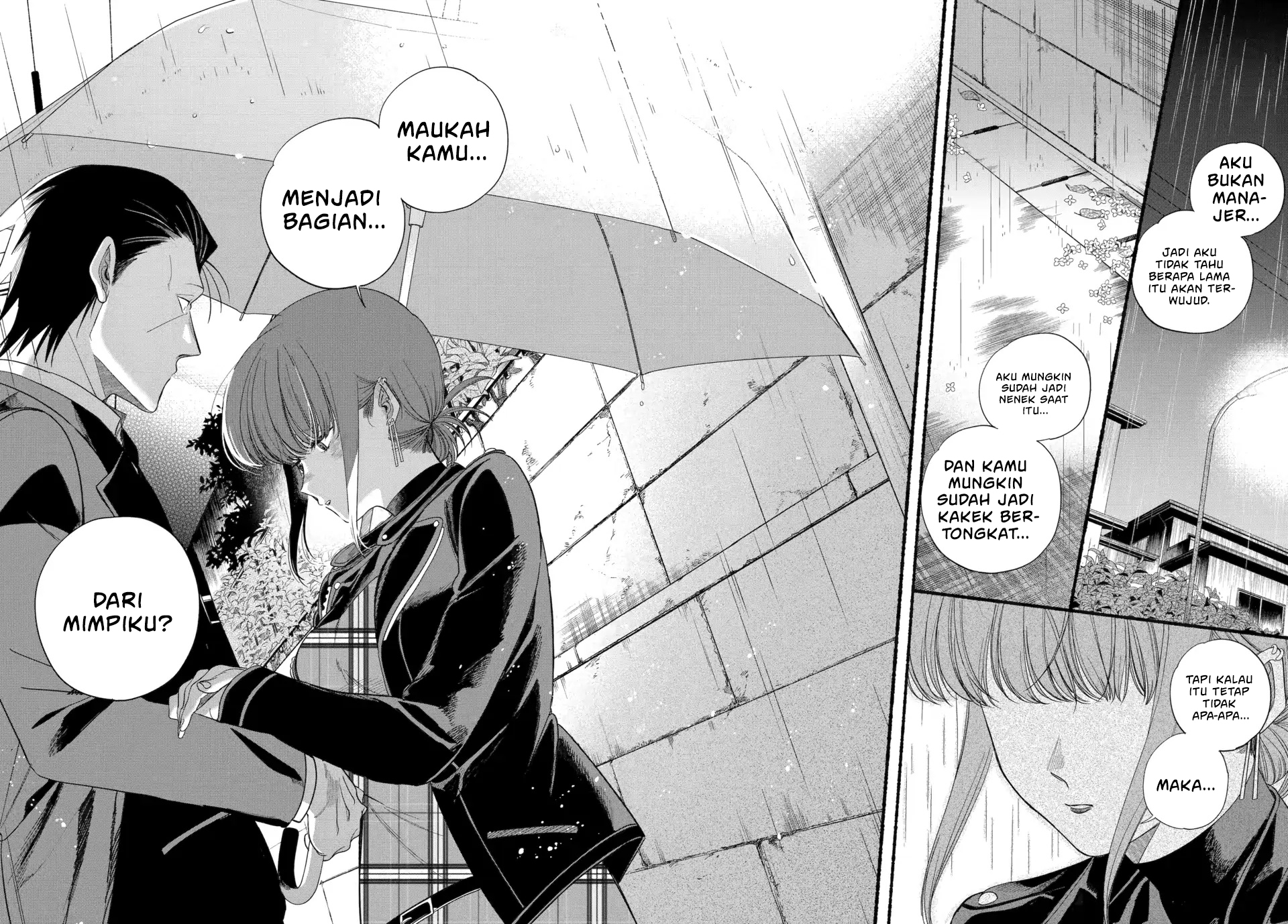 A Story About Smoking at the Back of the Supermarket (Super no Ura de Yani Suu Futari) Chapter 53 Bahasa Indonesia
