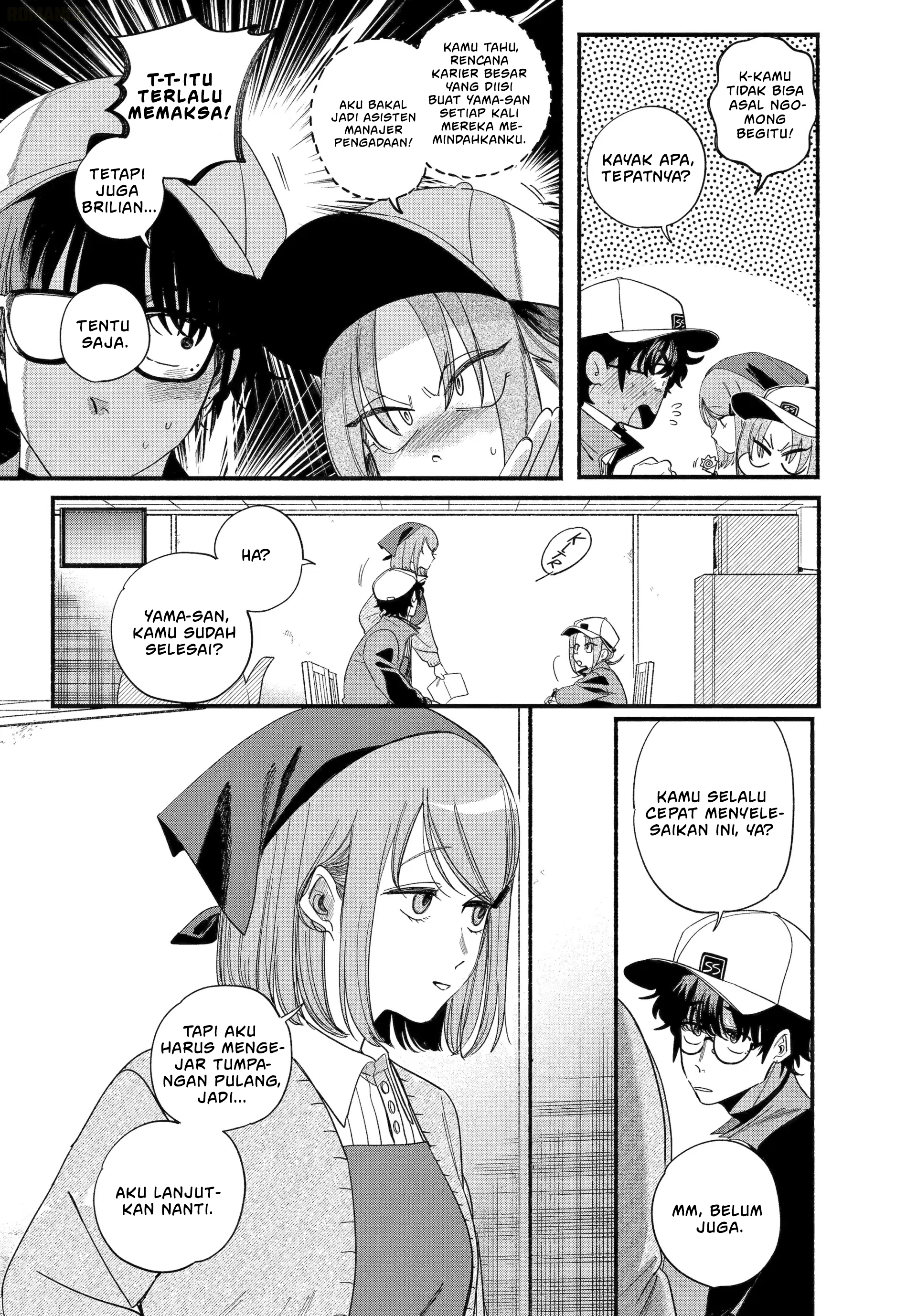 A Story About Smoking at the Back of the Supermarket (Super no Ura de Yani Suu Futari) Chapter 54 Bahasa Indonesia