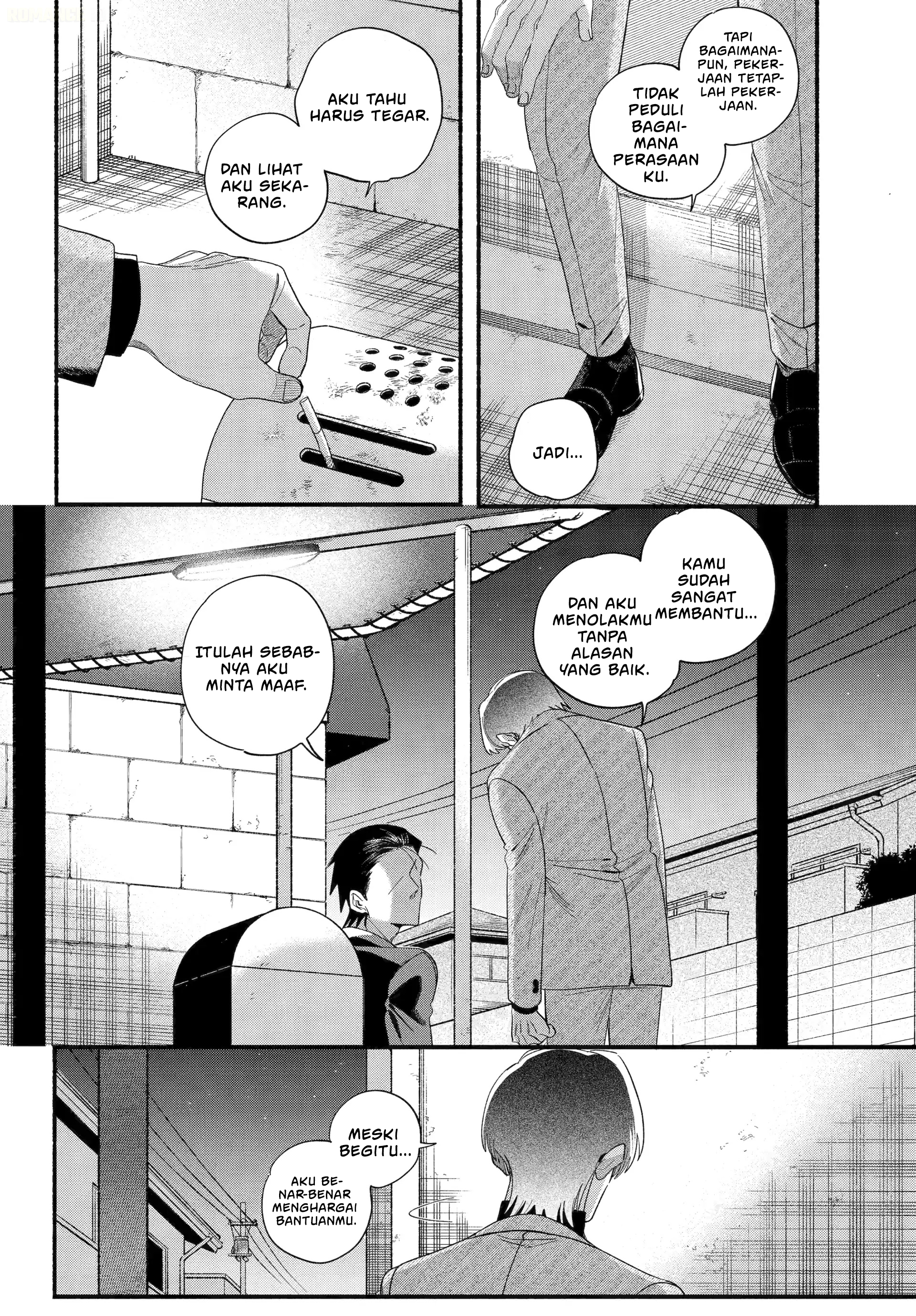 A Story About Smoking at the Back of the Supermarket (Super no Ura de Yani Suu Futari) Chapter 54 Bahasa Indonesia