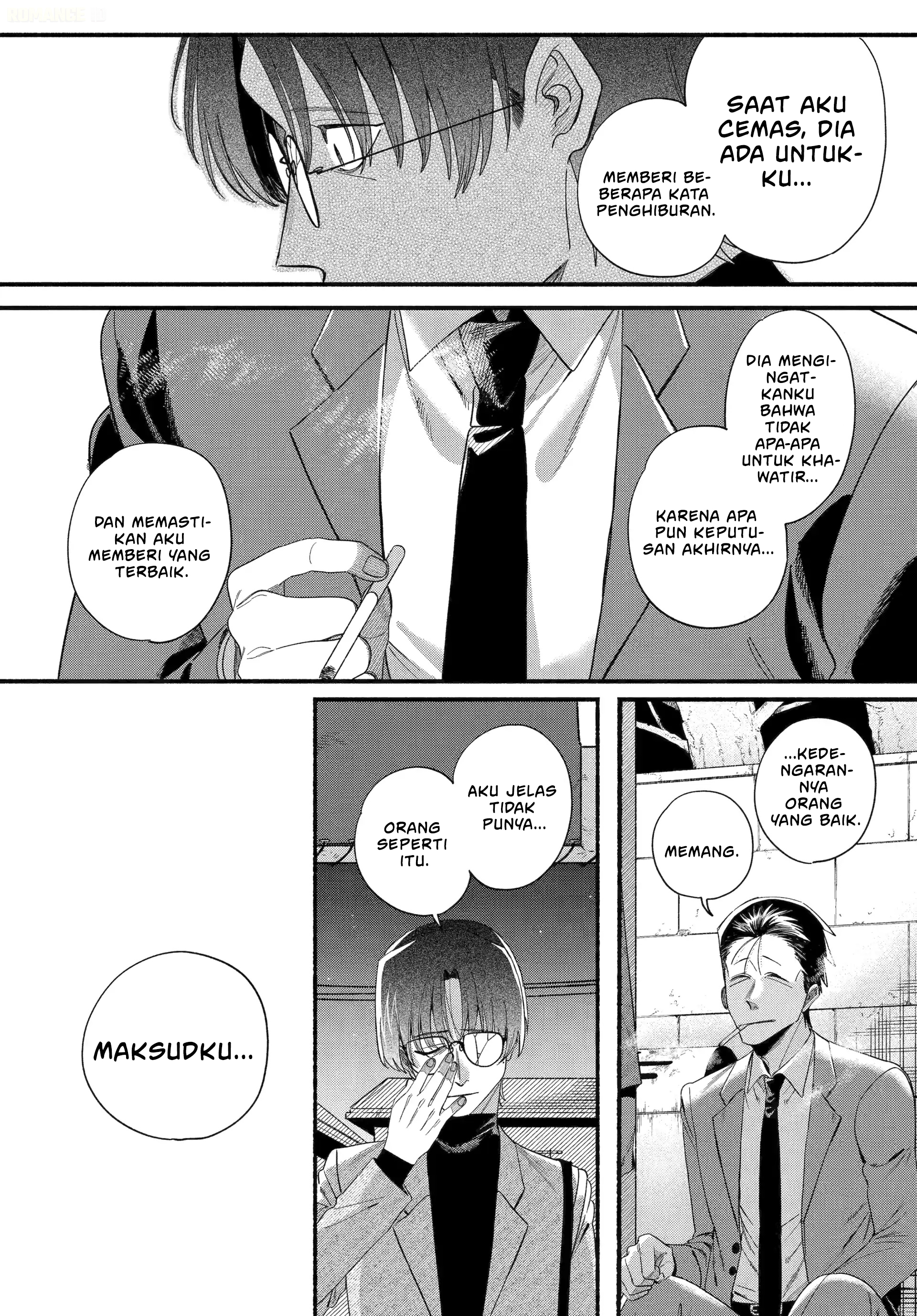 A Story About Smoking at the Back of the Supermarket (Super no Ura de Yani Suu Futari) Chapter 54 Bahasa Indonesia