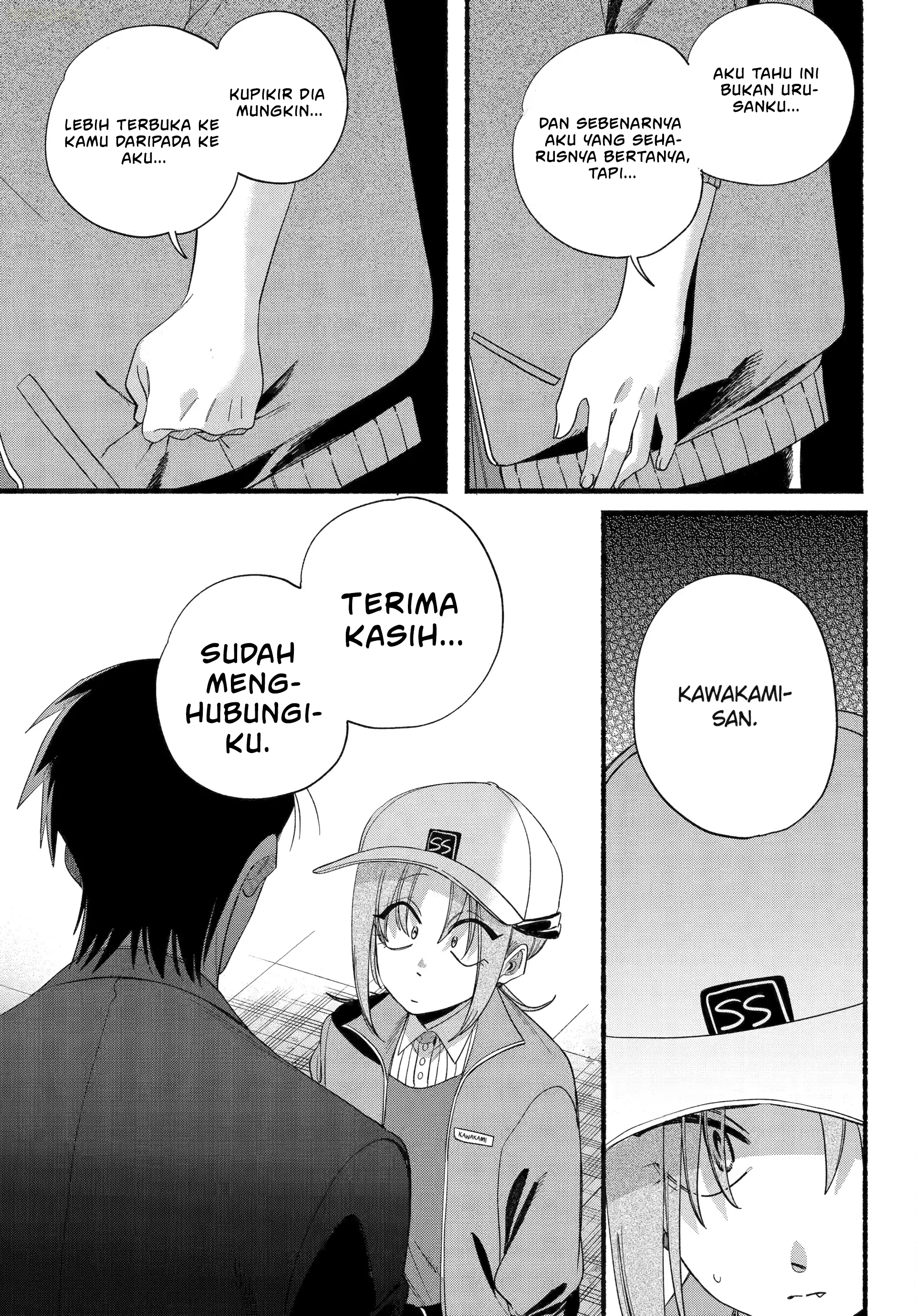 A Story About Smoking at the Back of the Supermarket (Super no Ura de Yani Suu Futari) Chapter 55 Bahasa Indonesia