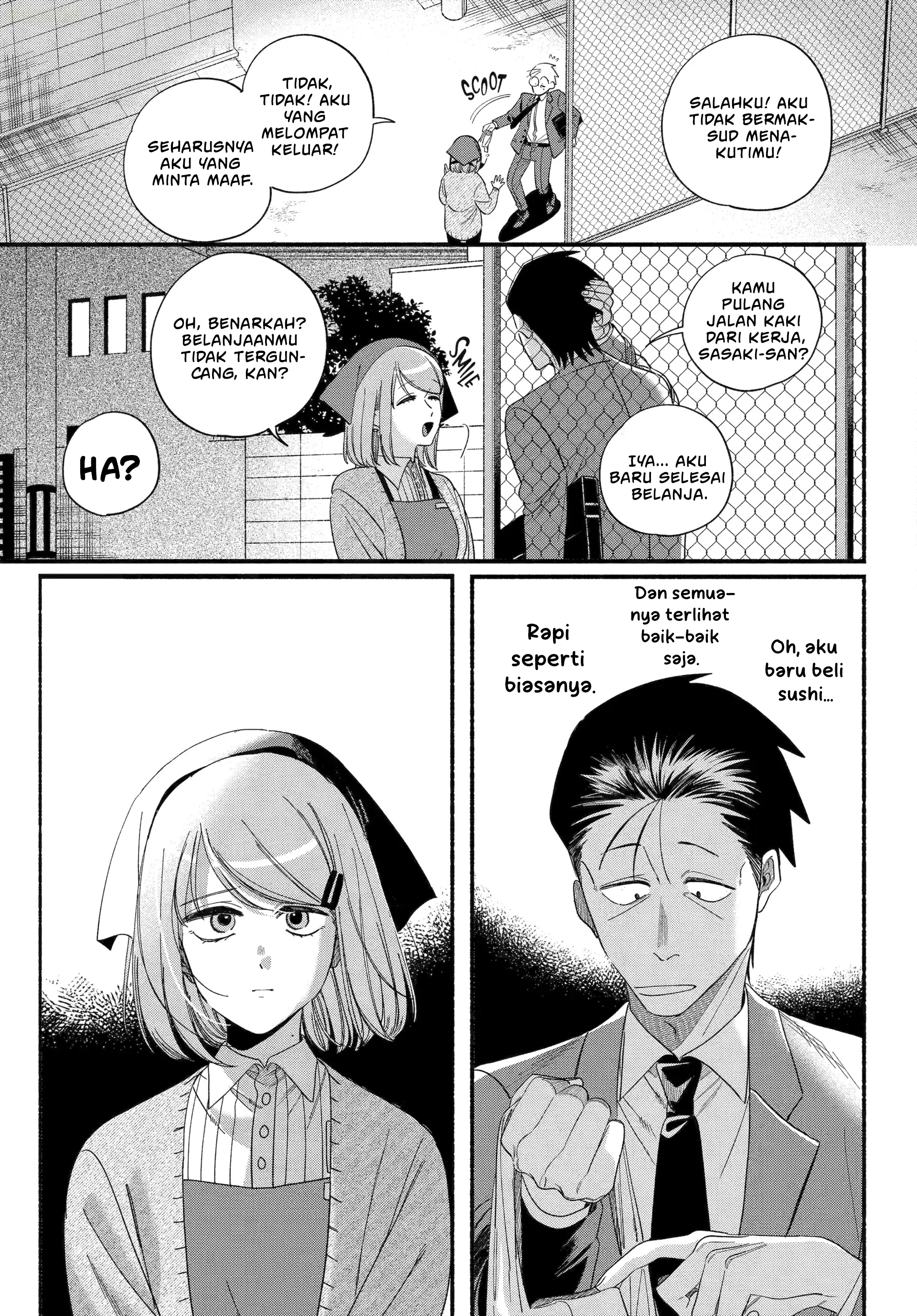 A Story About Smoking at the Back of the Supermarket (Super no Ura de Yani Suu Futari) Chapter 55 Bahasa Indonesia