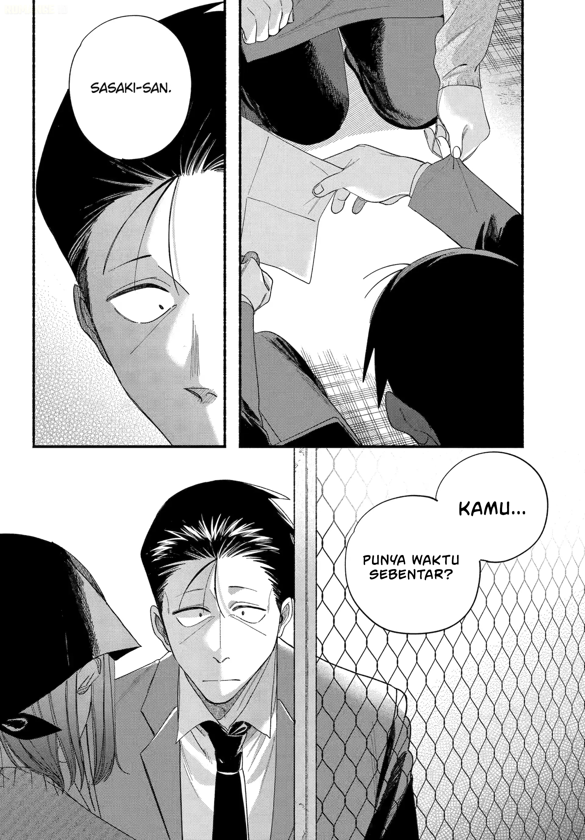 A Story About Smoking at the Back of the Supermarket (Super no Ura de Yani Suu Futari) Chapter 56 Bahasa Indonesia