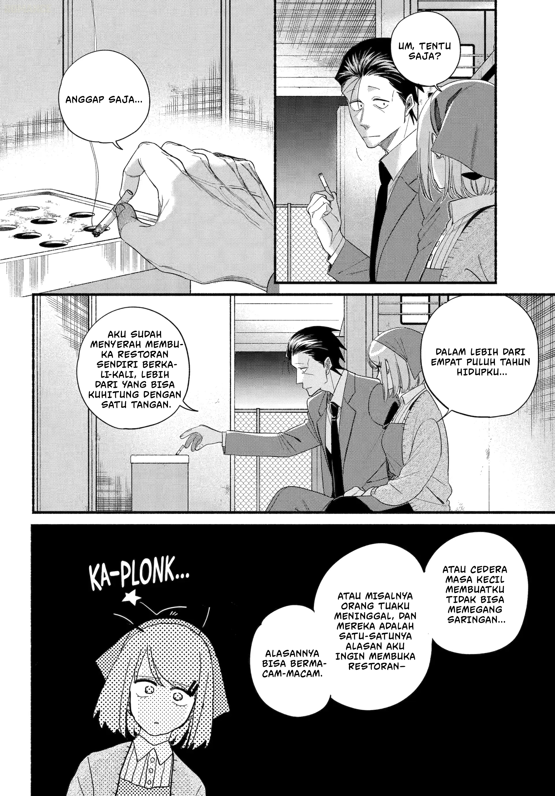 A Story About Smoking at the Back of the Supermarket (Super no Ura de Yani Suu Futari) Chapter 56 Bahasa Indonesia