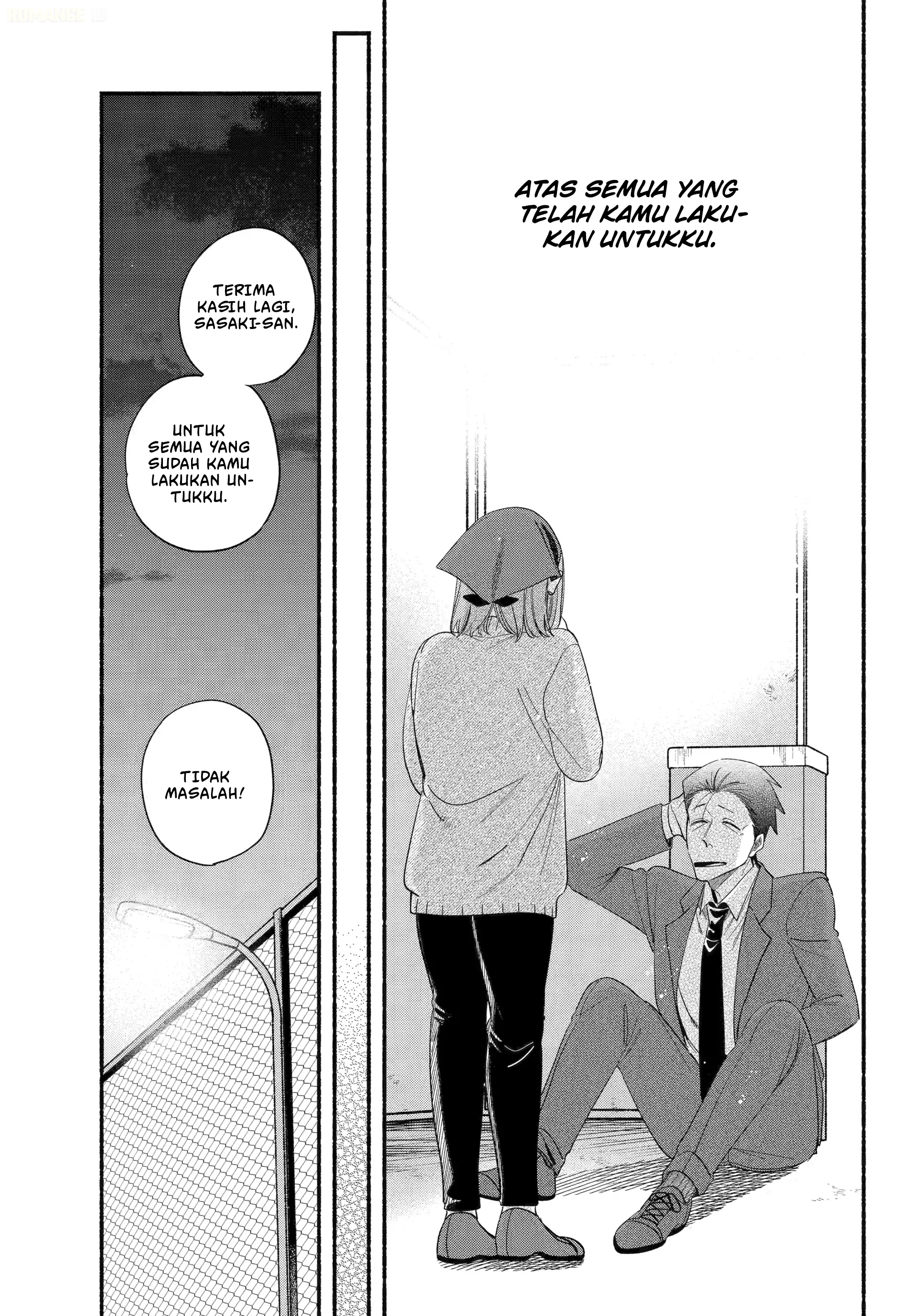 A Story About Smoking at the Back of the Supermarket (Super no Ura de Yani Suu Futari) Chapter 56 Bahasa Indonesia