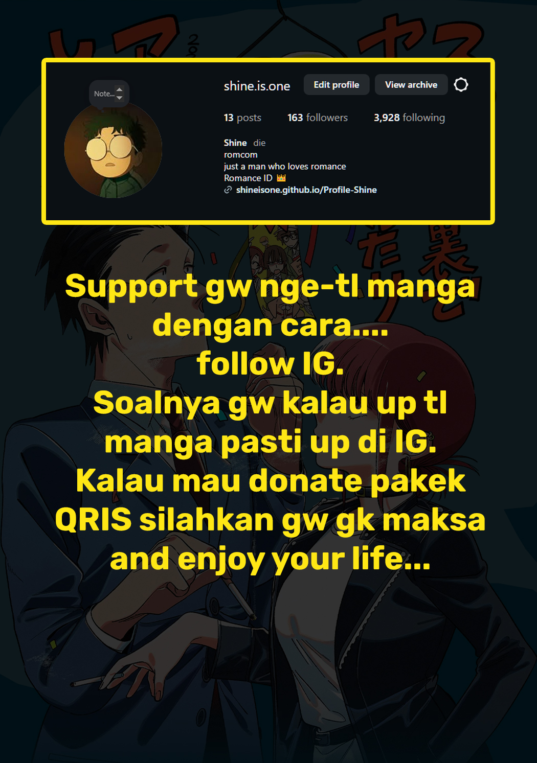 A Story About Smoking at the Back of the Supermarket (Super no Ura de Yani Suu Futari) Chapter 56 Bahasa Indonesia