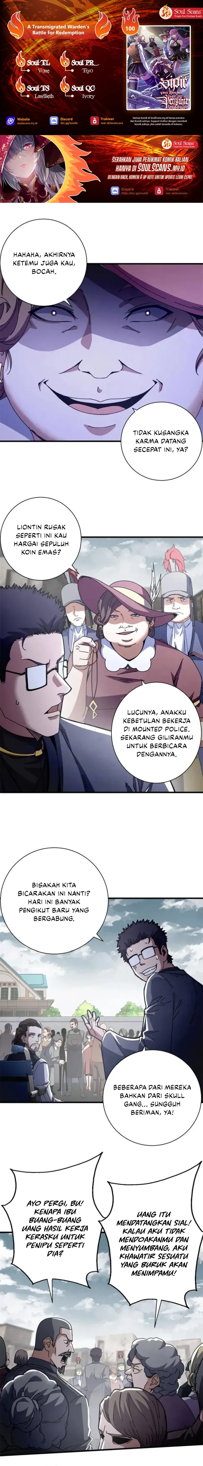 A Transmigrated Warden’s Battle for Redemption Chapter 100 Bahasa Indonesia