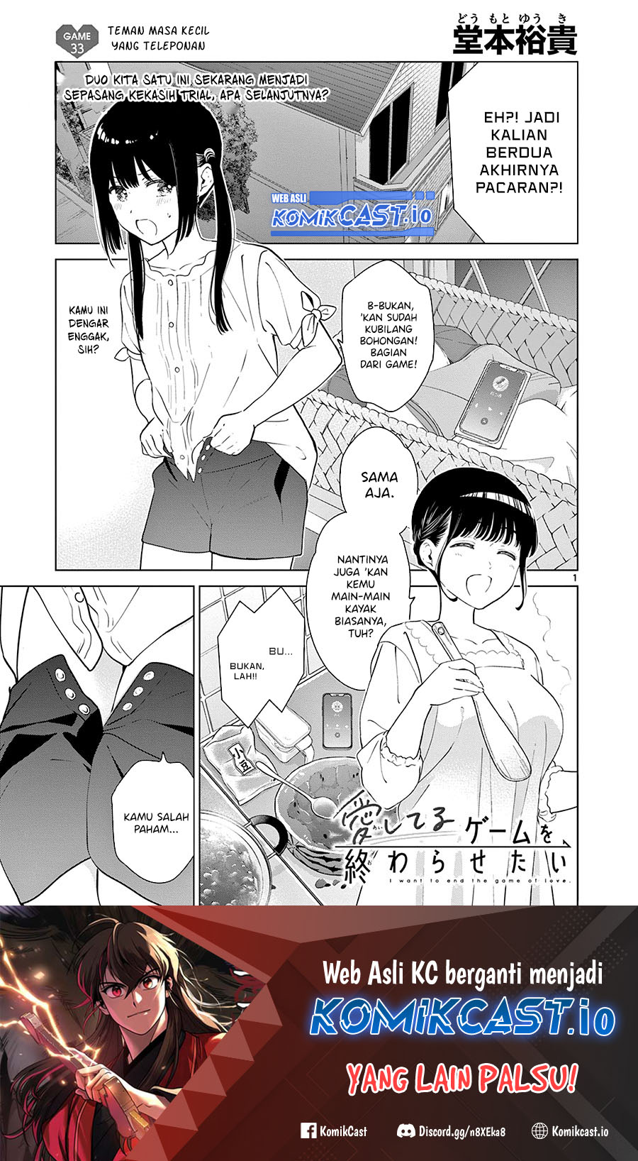 Aishiteru Game wo Owarasetai Chapter 33 Bahasa Indonesia