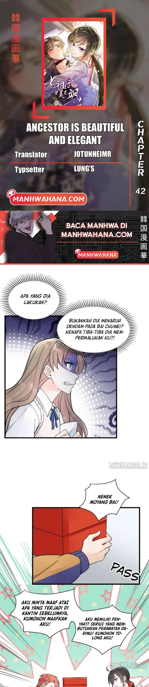 Ancestor is Beautiful and Elegant Chapter 42 Bahasa Indonesia
