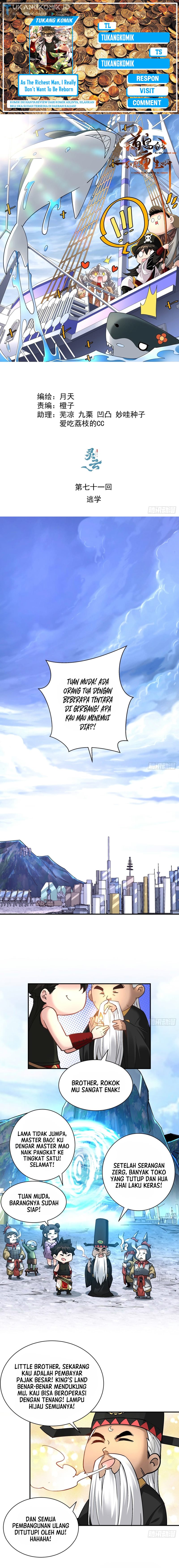 As The Richest Man, I Really Don’t Want To Be Reborn Chapter 71 Bahasa Indonesia