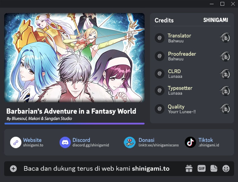 Barbarian’s Adventure In A Fantasy World Chapter 40 Bahasa Indonesia