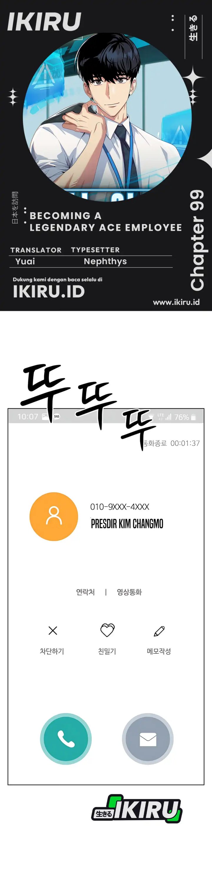 Becoming a Legendary Ace Employee Chapter 99 Bahasa Indonesia