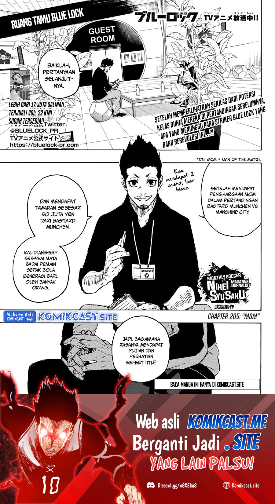 Blue Lock Chapter 205 Bahasa Indonesia