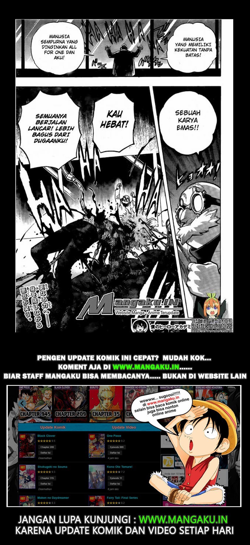 Boku no Hero Academia Chapter 255 Bahasa Indonesia