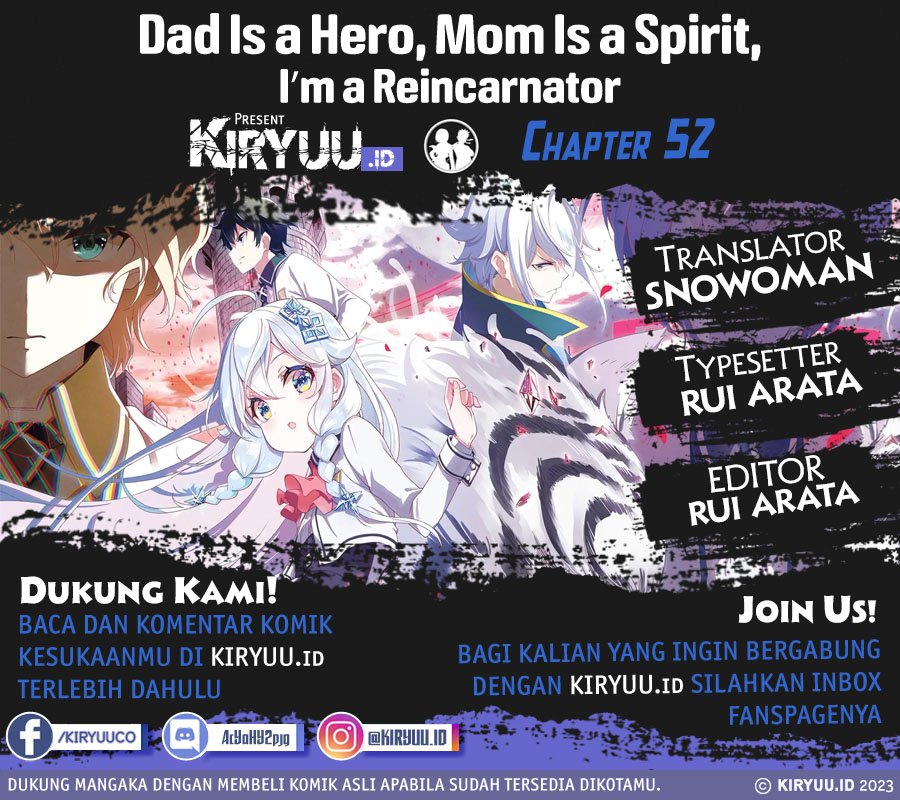 Chichi wa Eiyuu, Haha wa Seirei, Musume no Watashi wa Tenseisha Chapter 52 Bahasa Indonesia